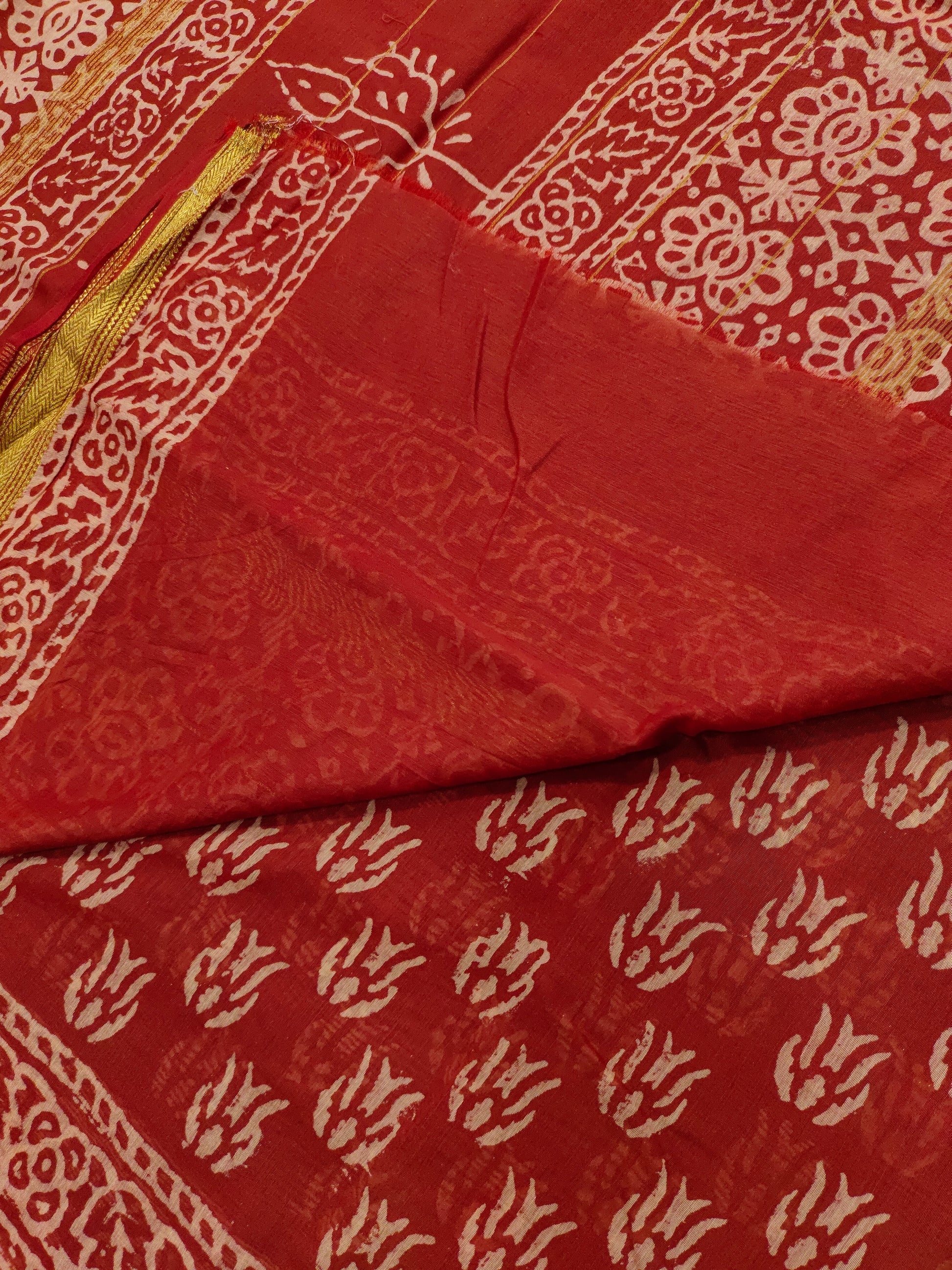 Semi maheshwari silk in bagru print