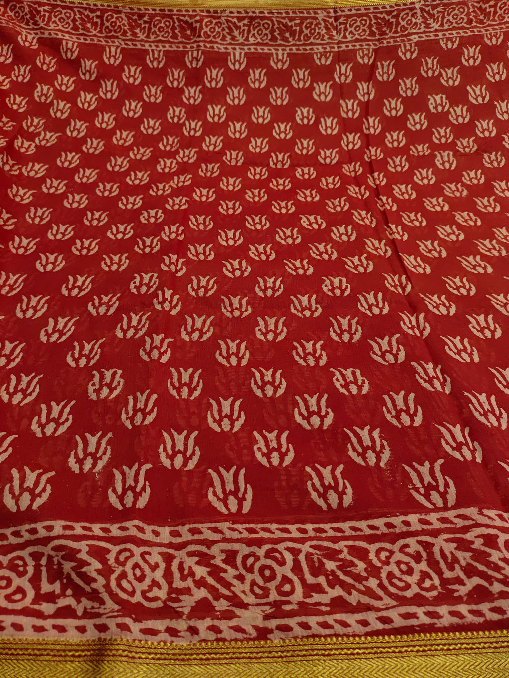 Semi maheshwari silk in bagru print