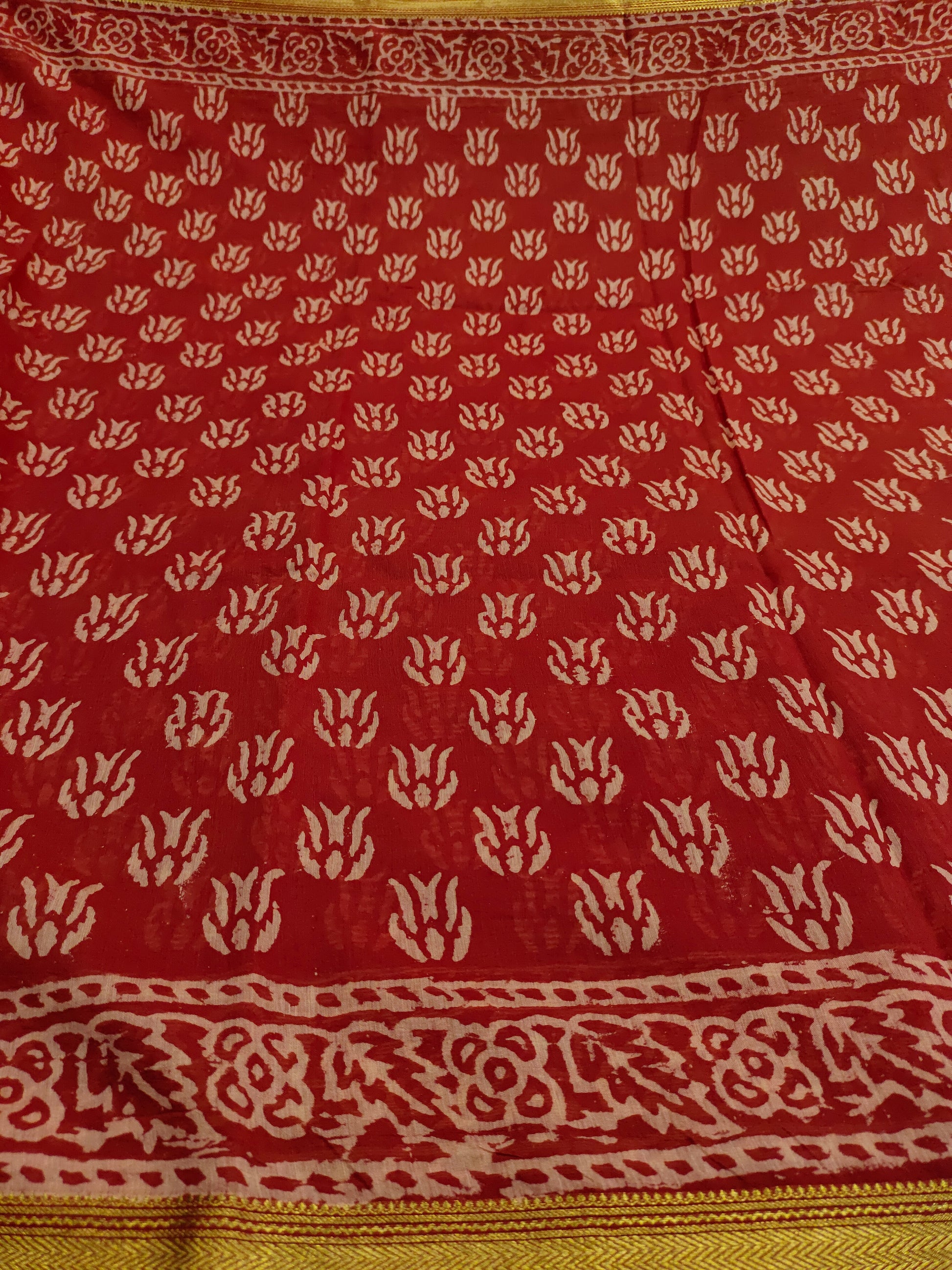 Semi maheshwari silk in bagru print