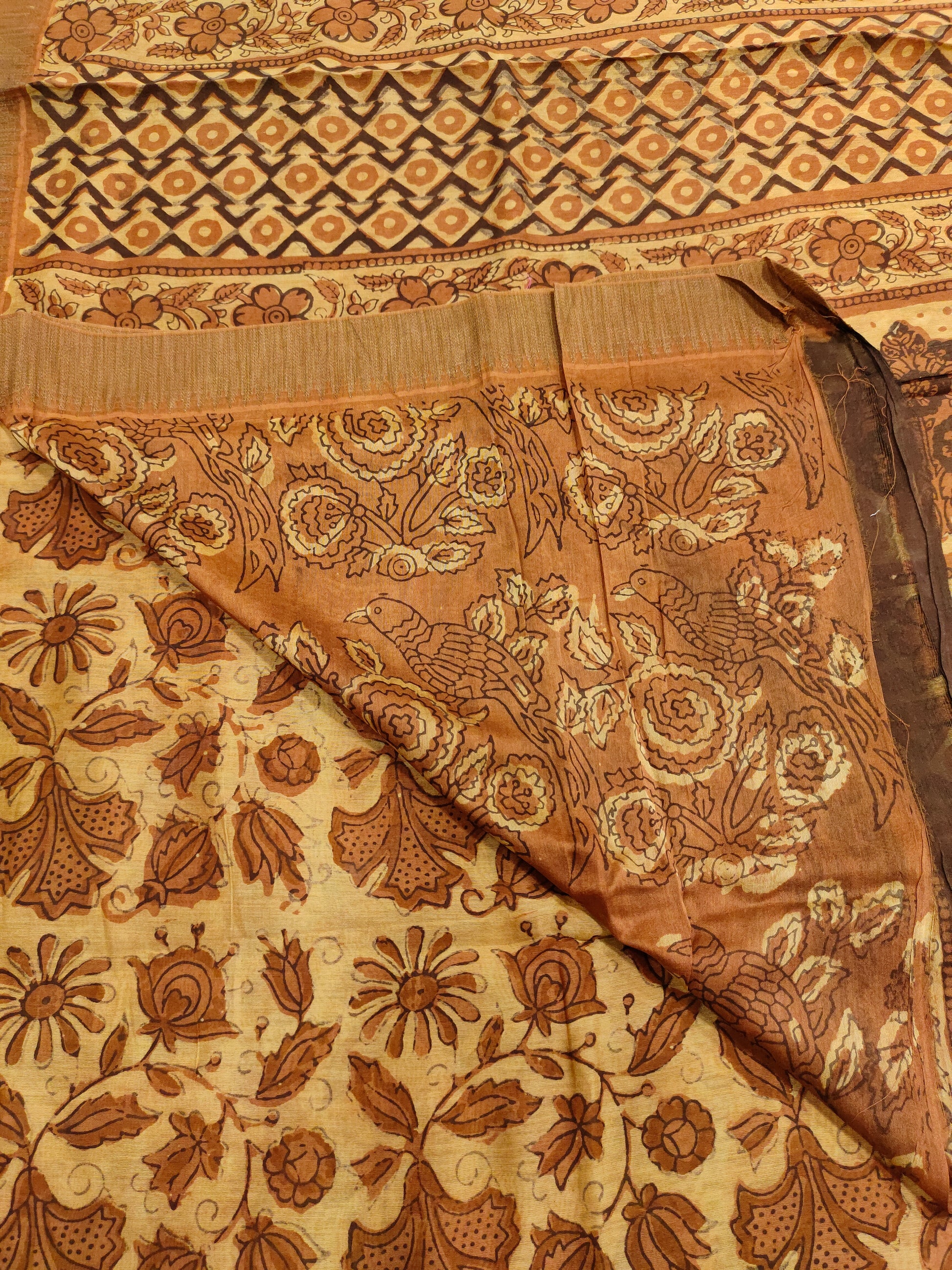 Gicha silk border saree in ajrak