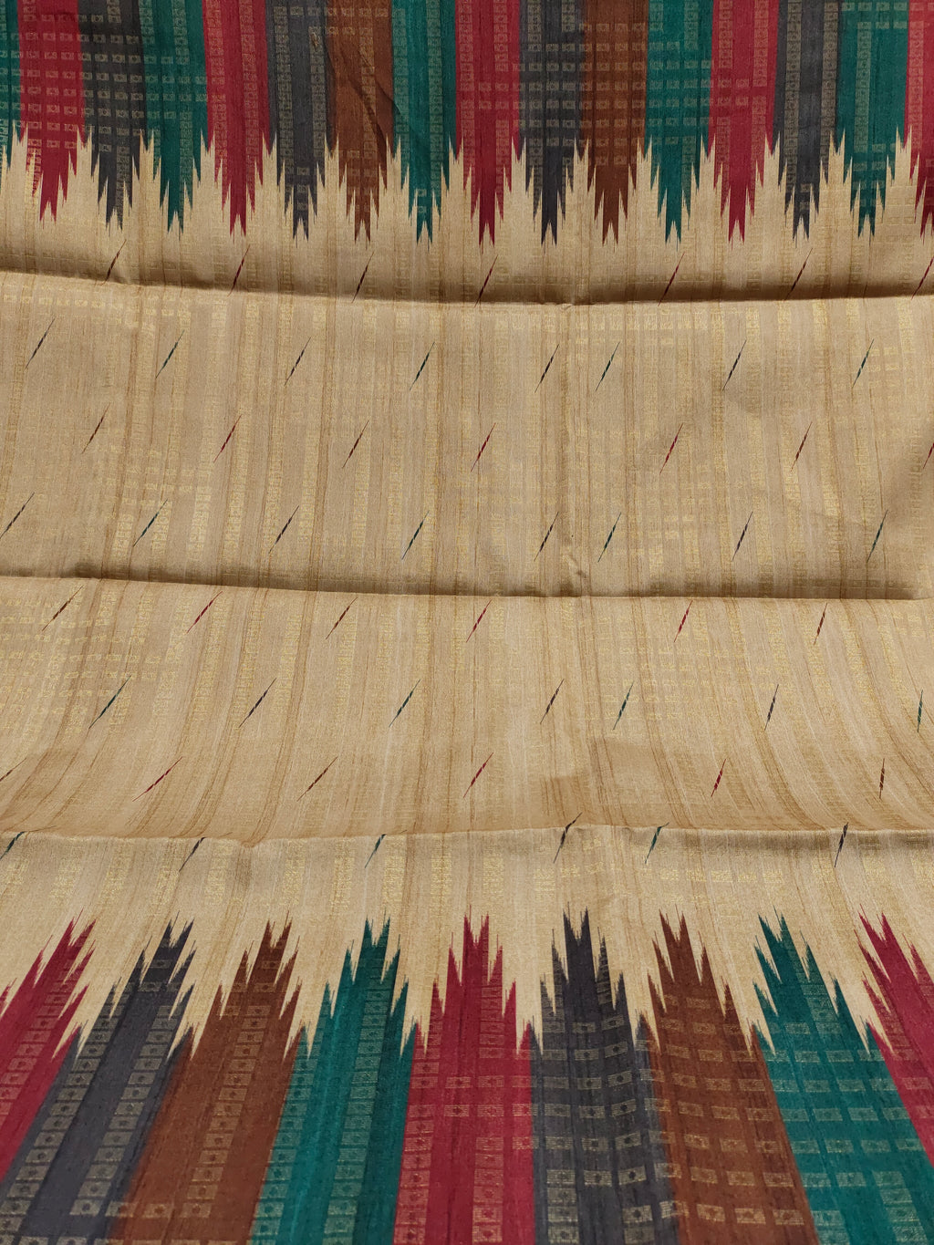 P Tussar temple border saree