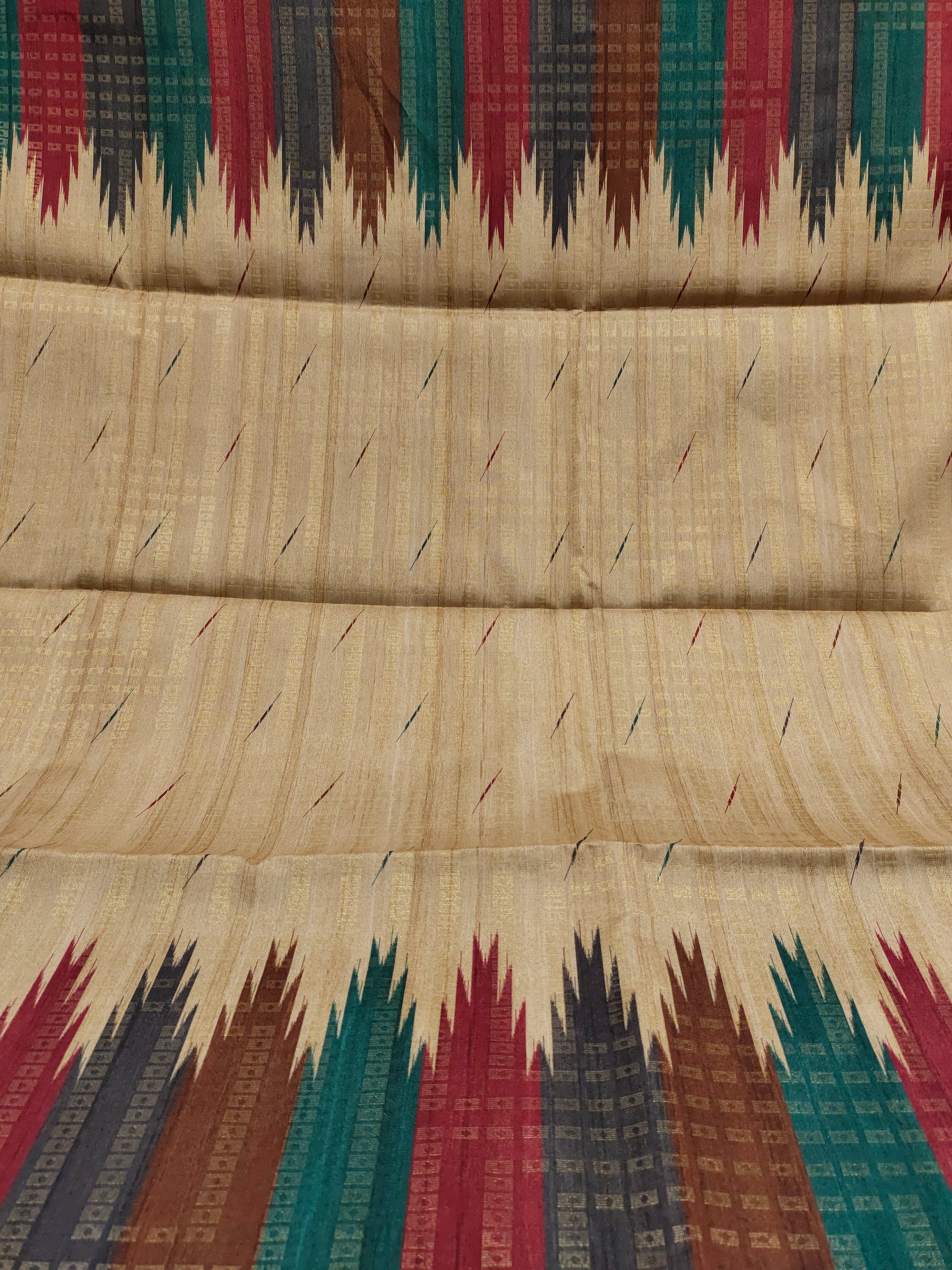 P Tussar temple border saree