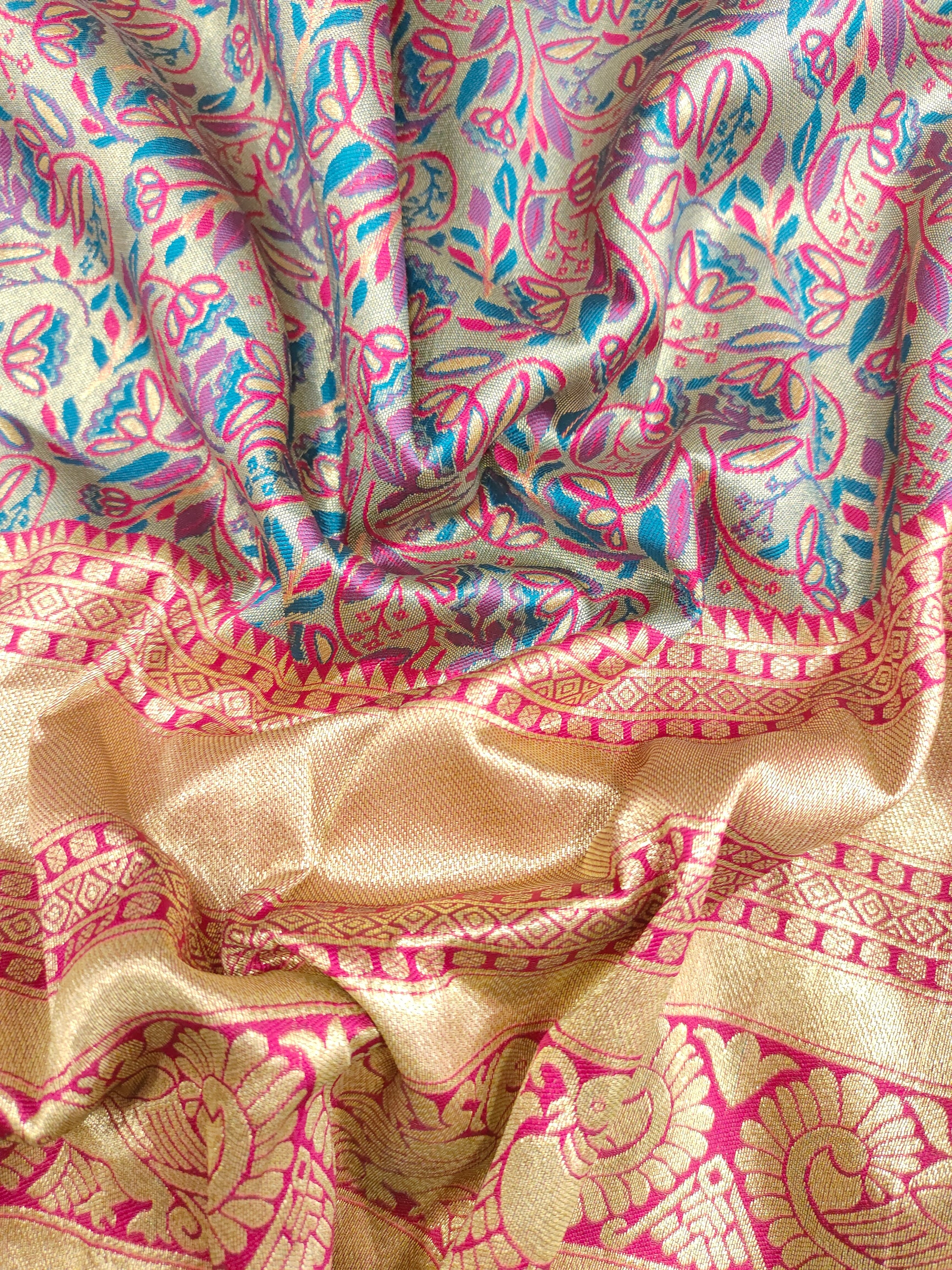 Takwise blue Rani gold brocade