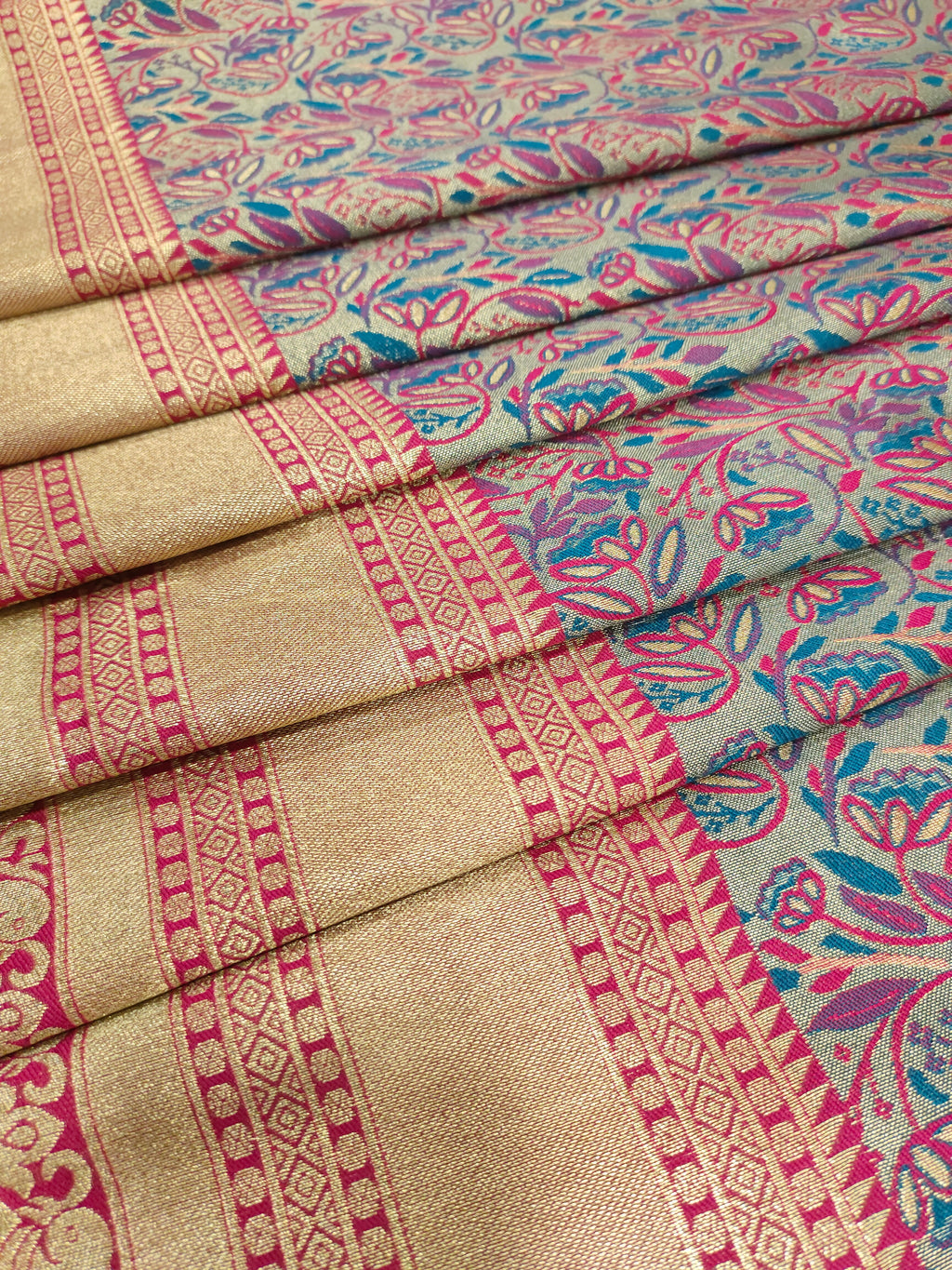 Takwise blue Rani gold brocade