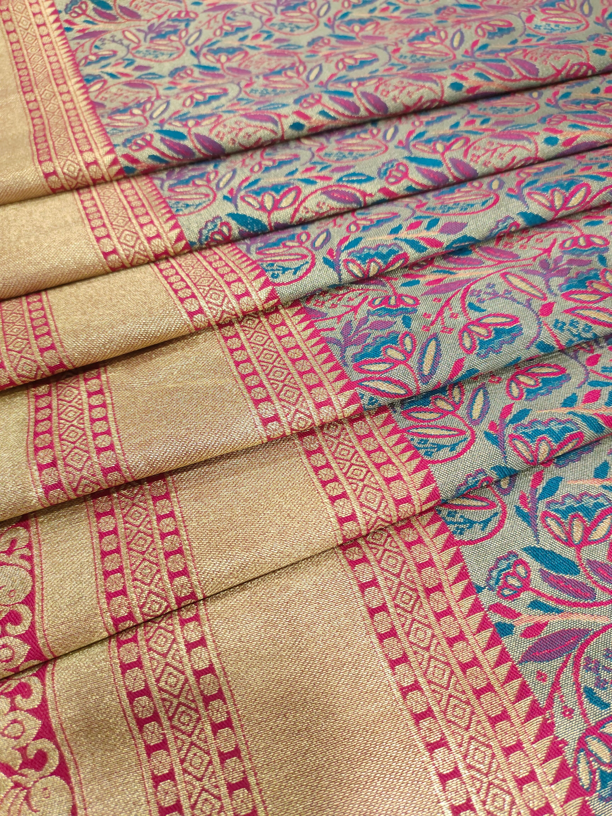 Takwise blue Rani gold brocade