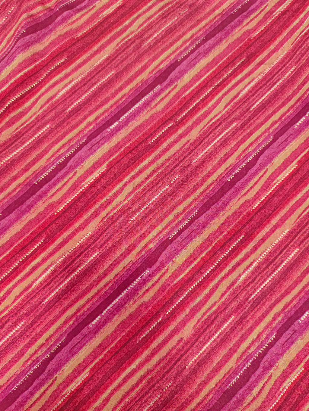 Modal chanderi, gold foil maroon and pink