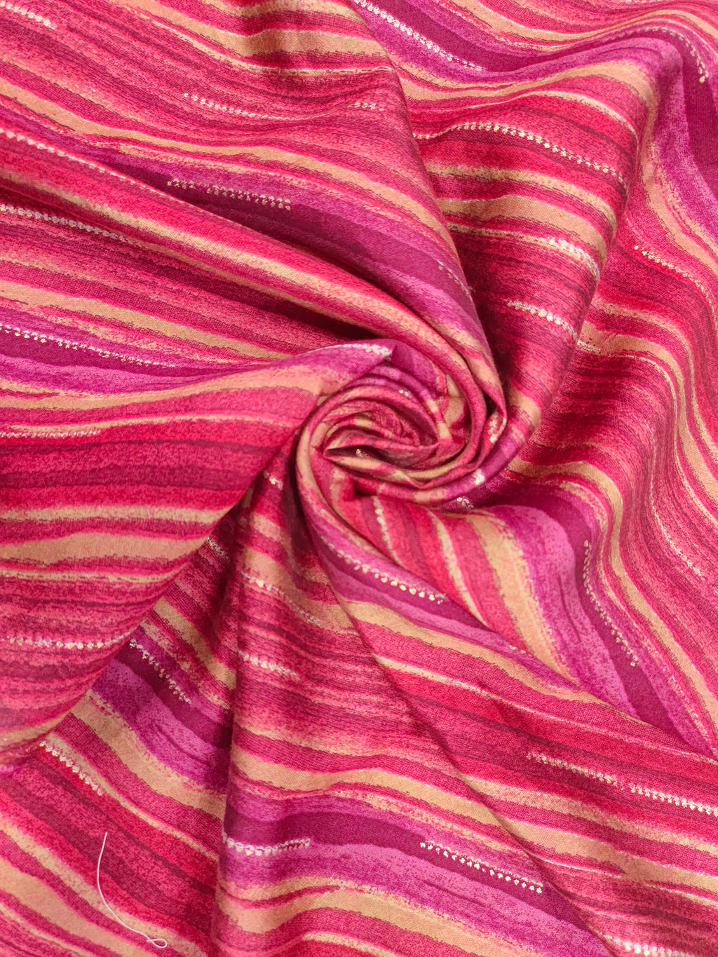 Modal chanderi, gold foil maroon and pink