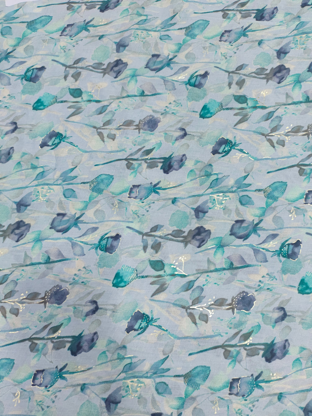 Light Grey with green mull cotton foil