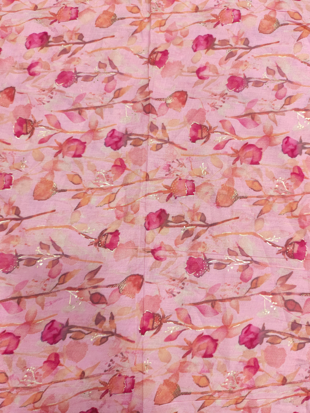 Pink with rani mull cotton foil