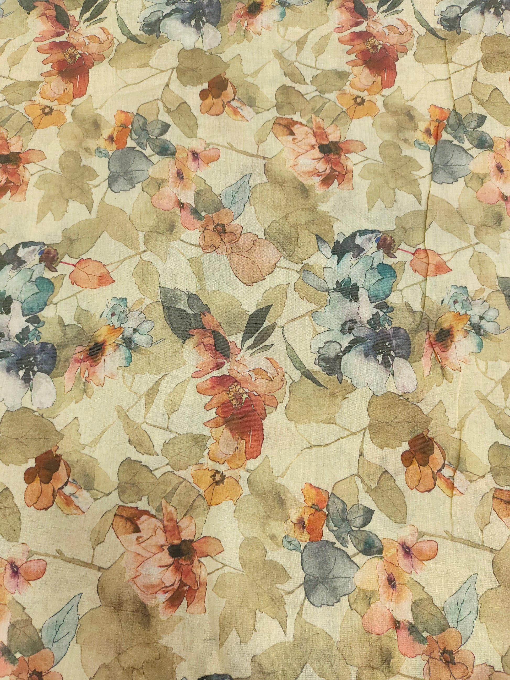 Mull chanderi with digital print