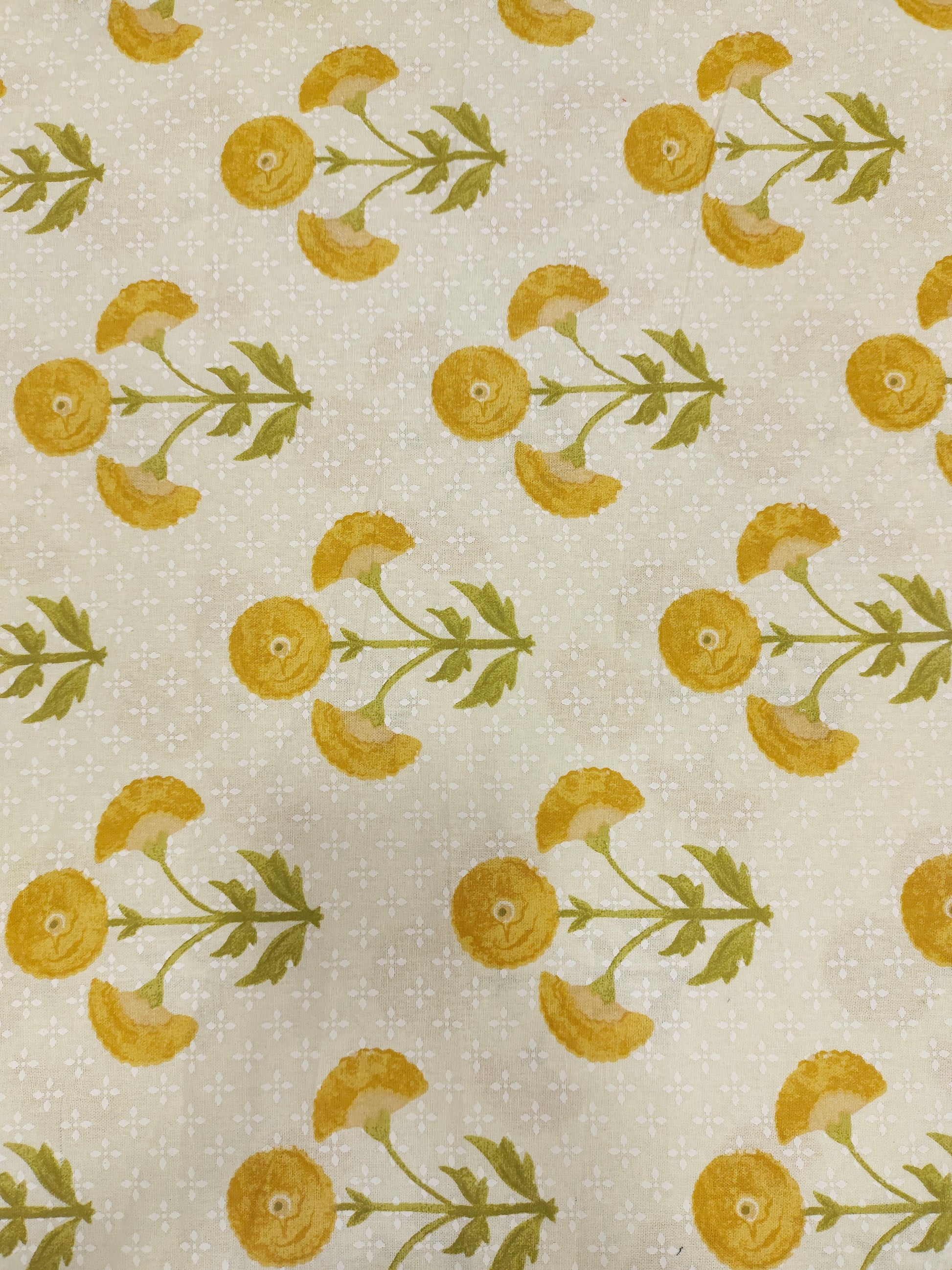 Yellow flex meera floral motifs print