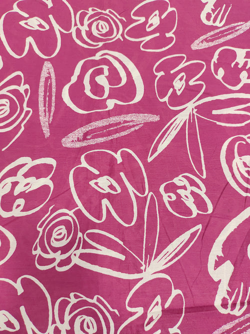 Banana cotton discharge print wine color