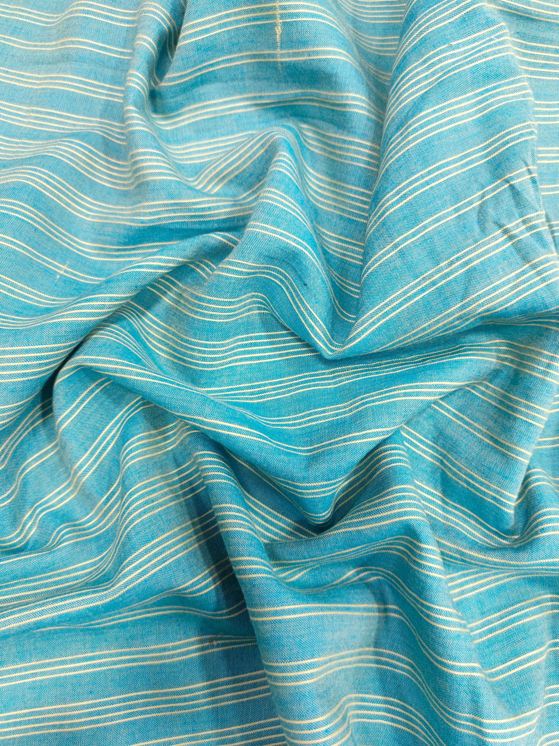 Blue cotton dobby stripes