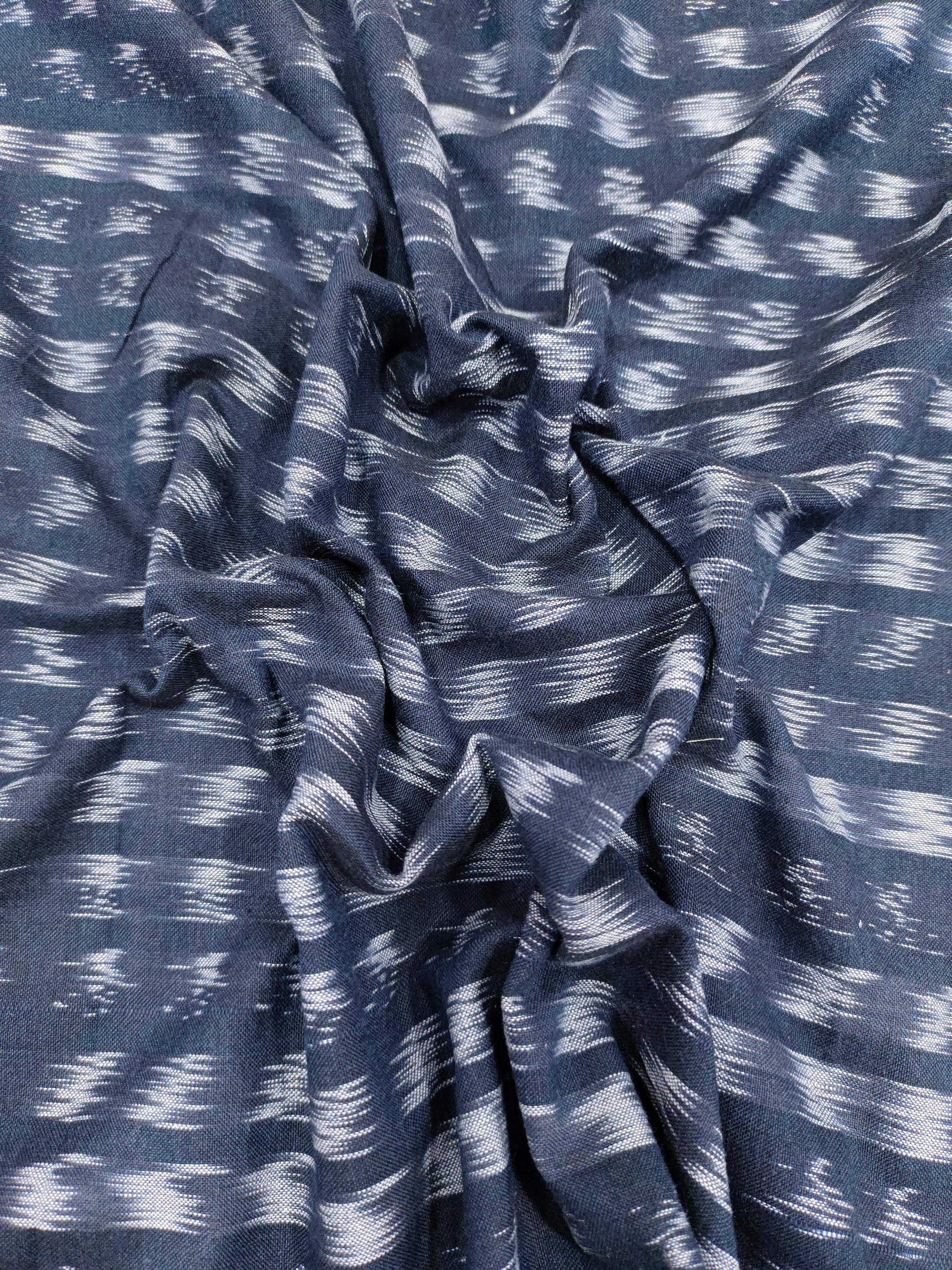 Black pure ikkat Azo free washfabric