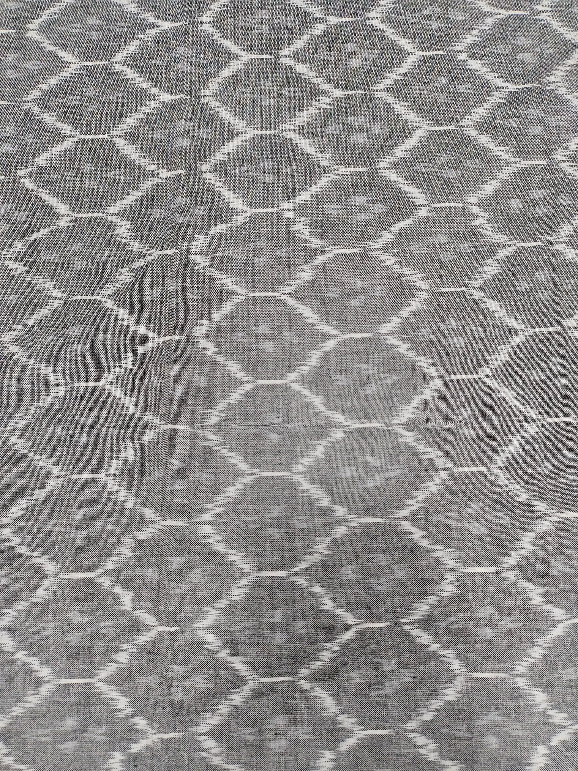 Pure ikkat grey cotton fabric Azo free wash fabric