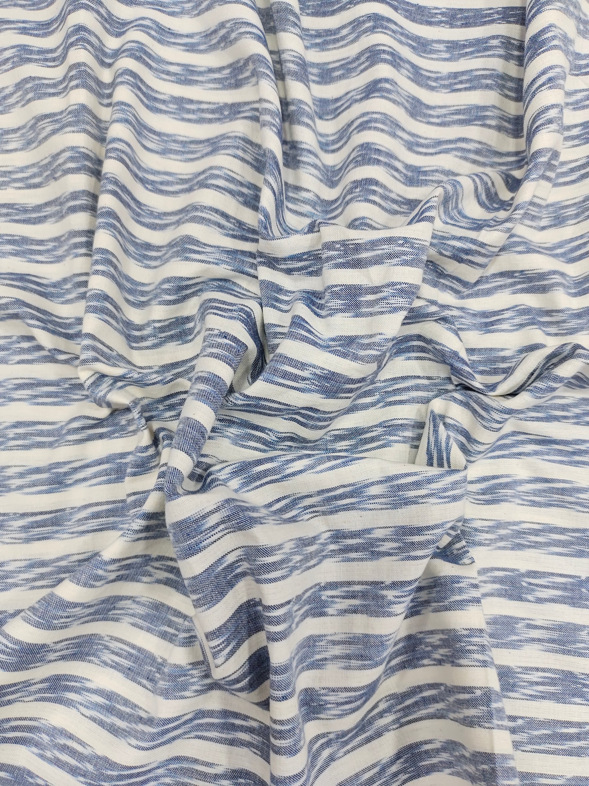 Pure ikkat off white and grey Azo free wash fabric