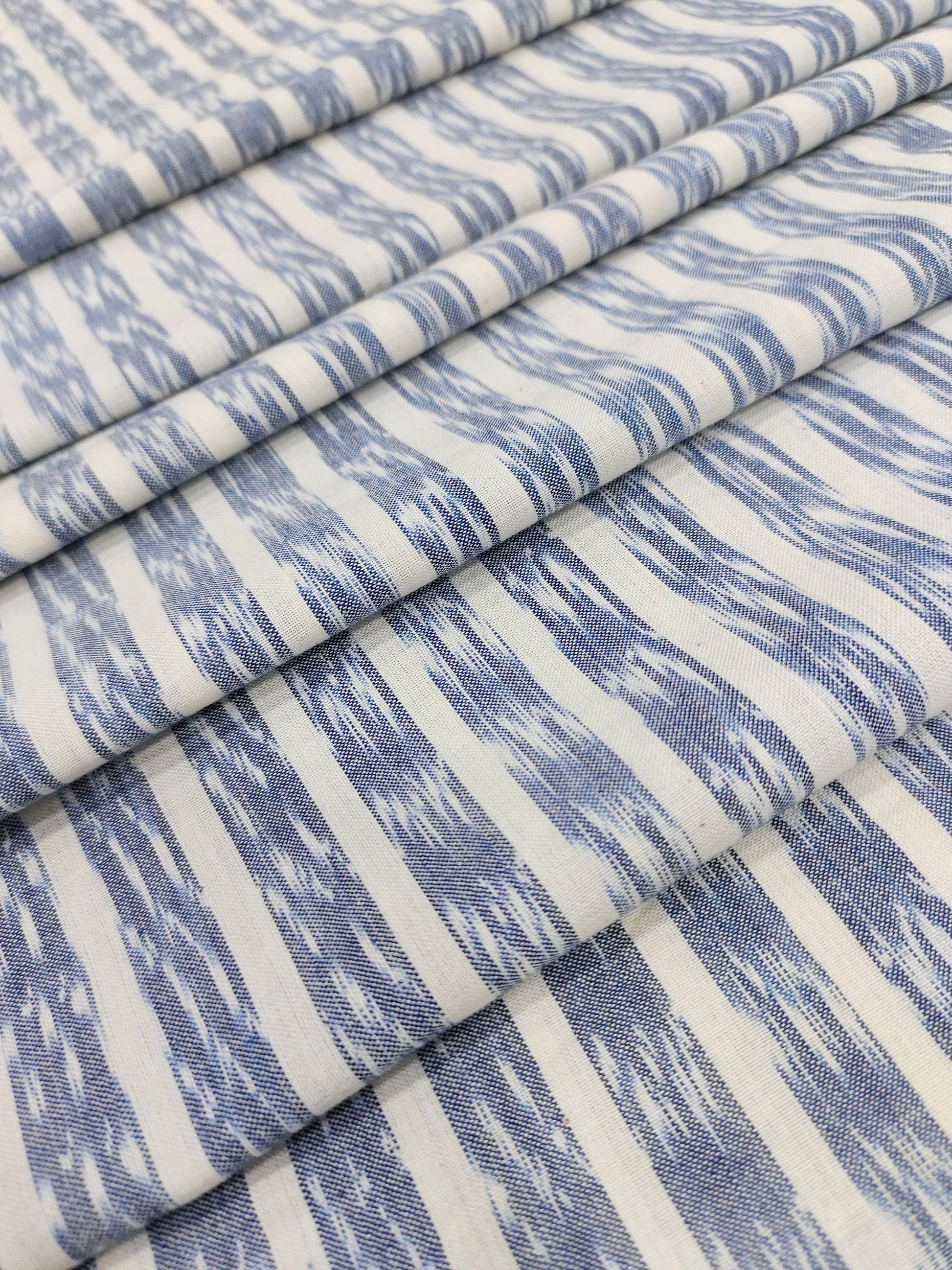 Pure ikkat off white and grey Azo free wash fabric