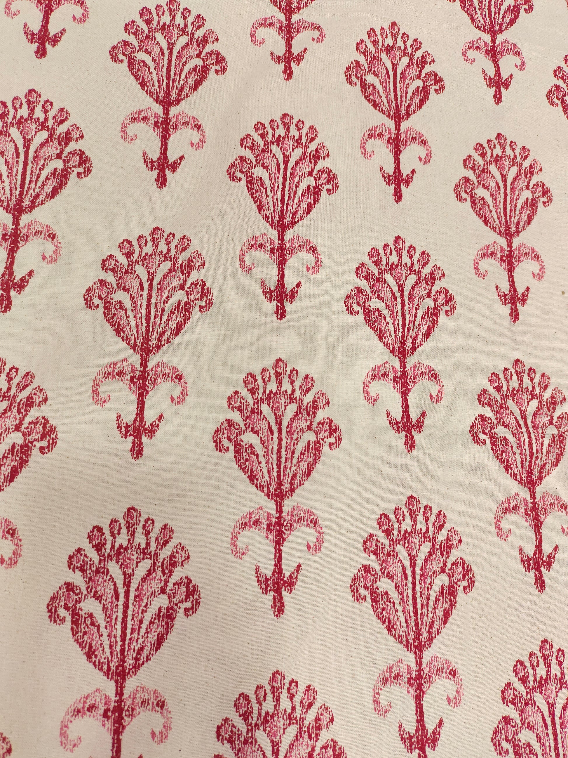 Flex cotton fabric with maroon floral print