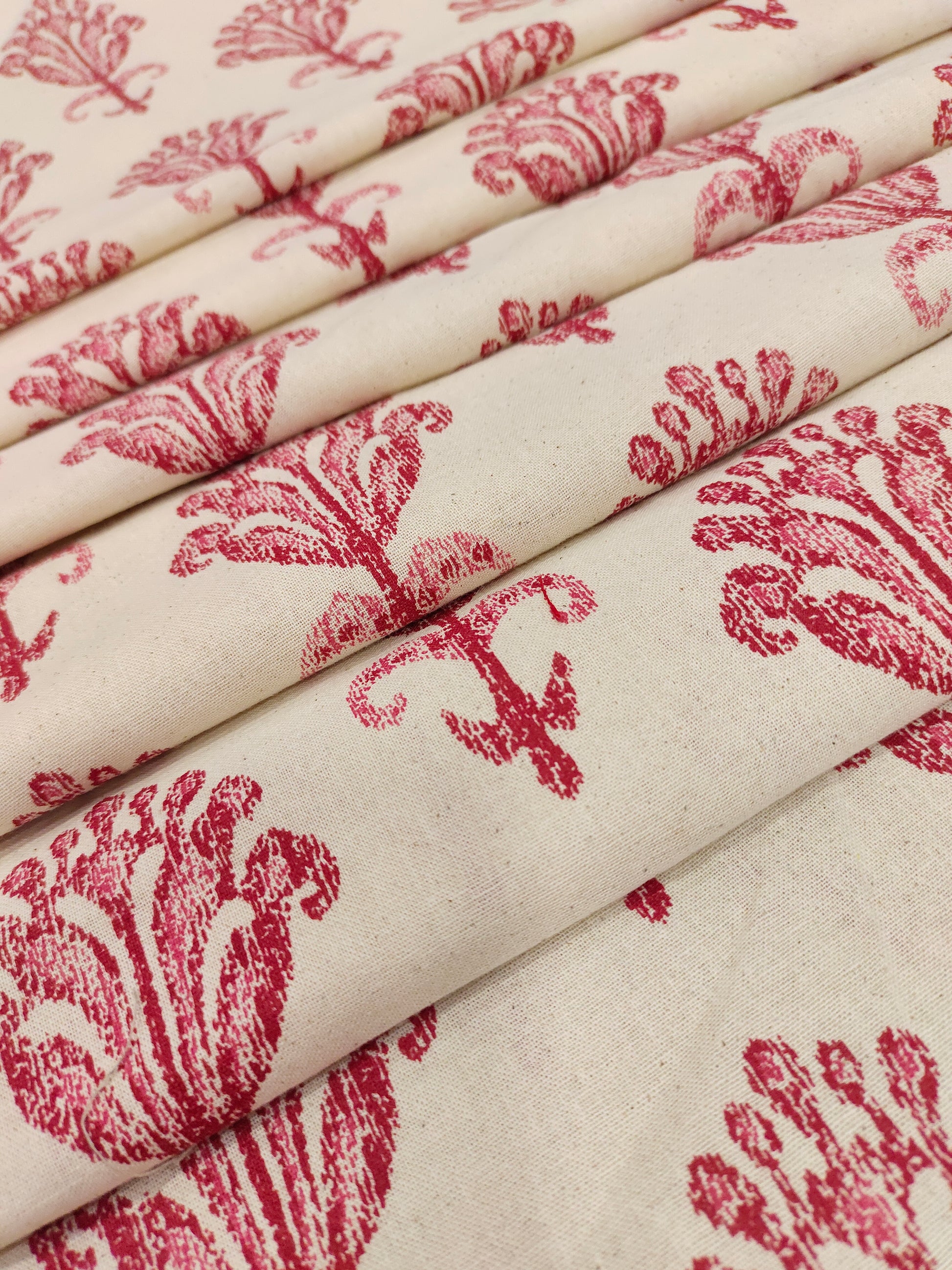 Flex cotton fabric with maroon floral print