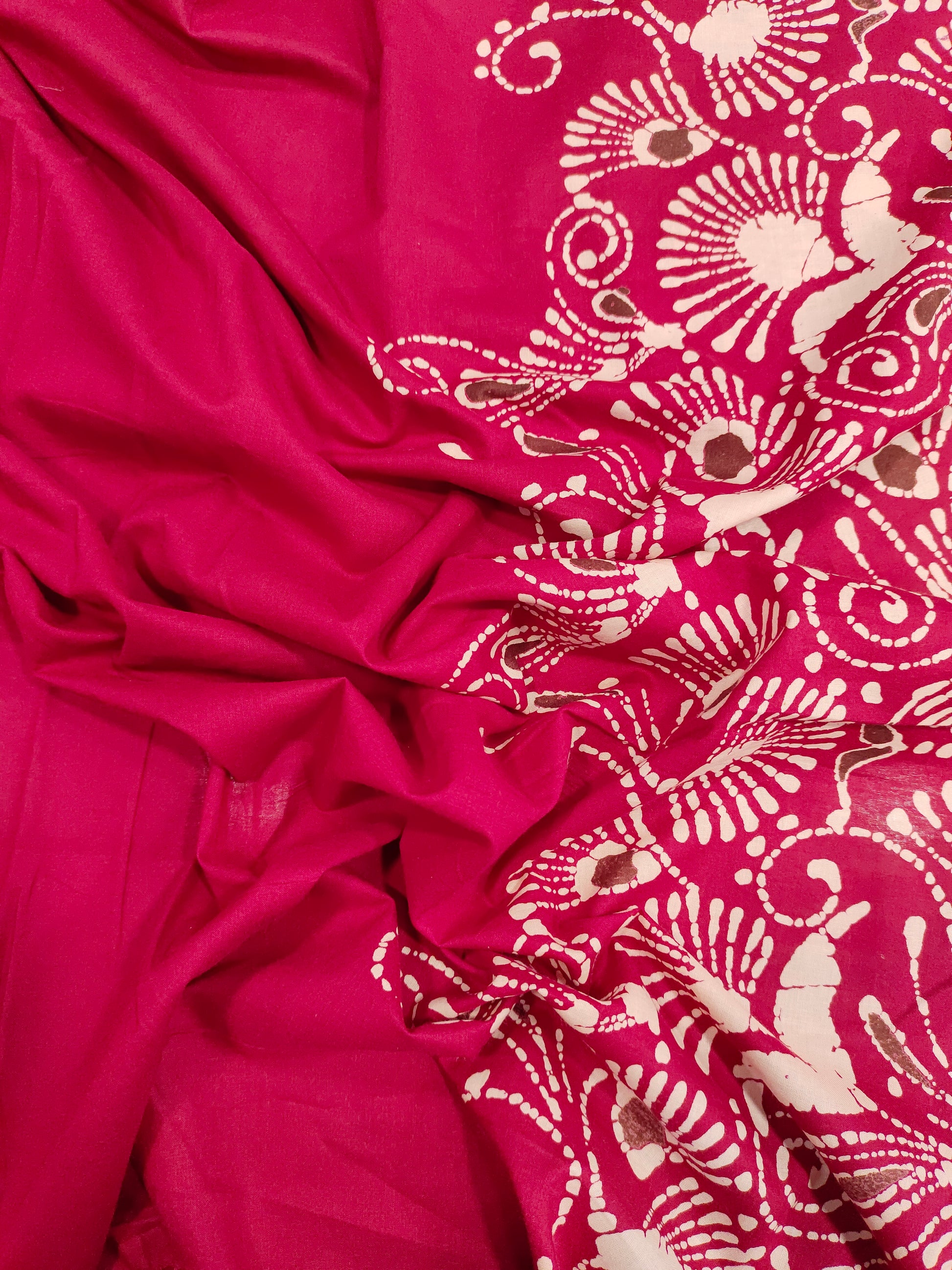 Jaipur cotton daman print on blood red color