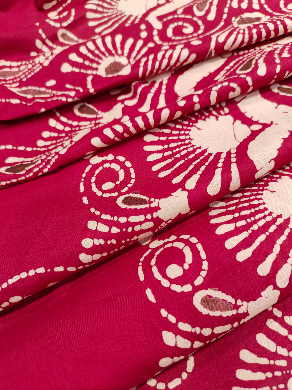 Jaipur cotton daman print on blood red color