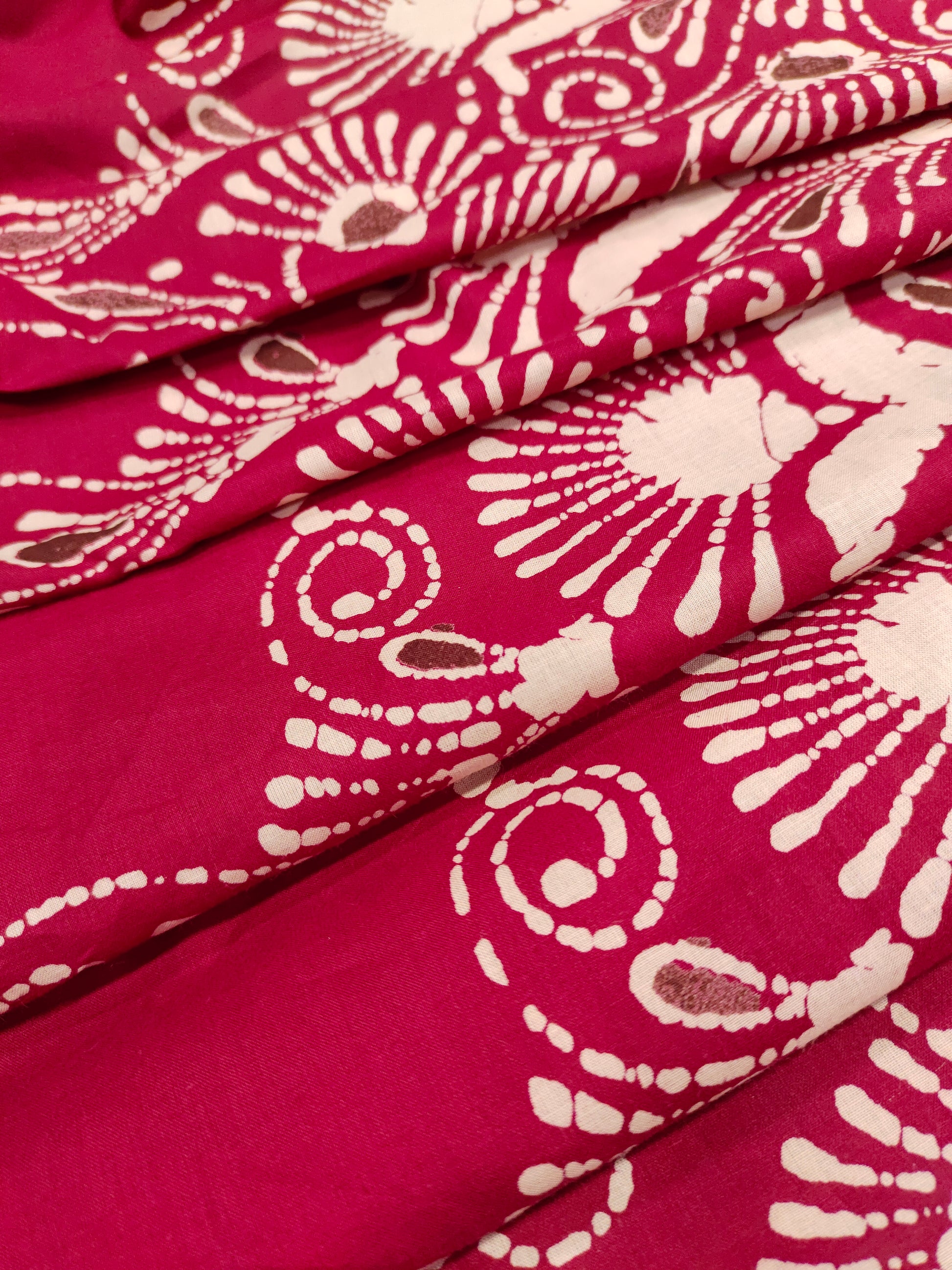 Jaipur cotton daman print on blood red color