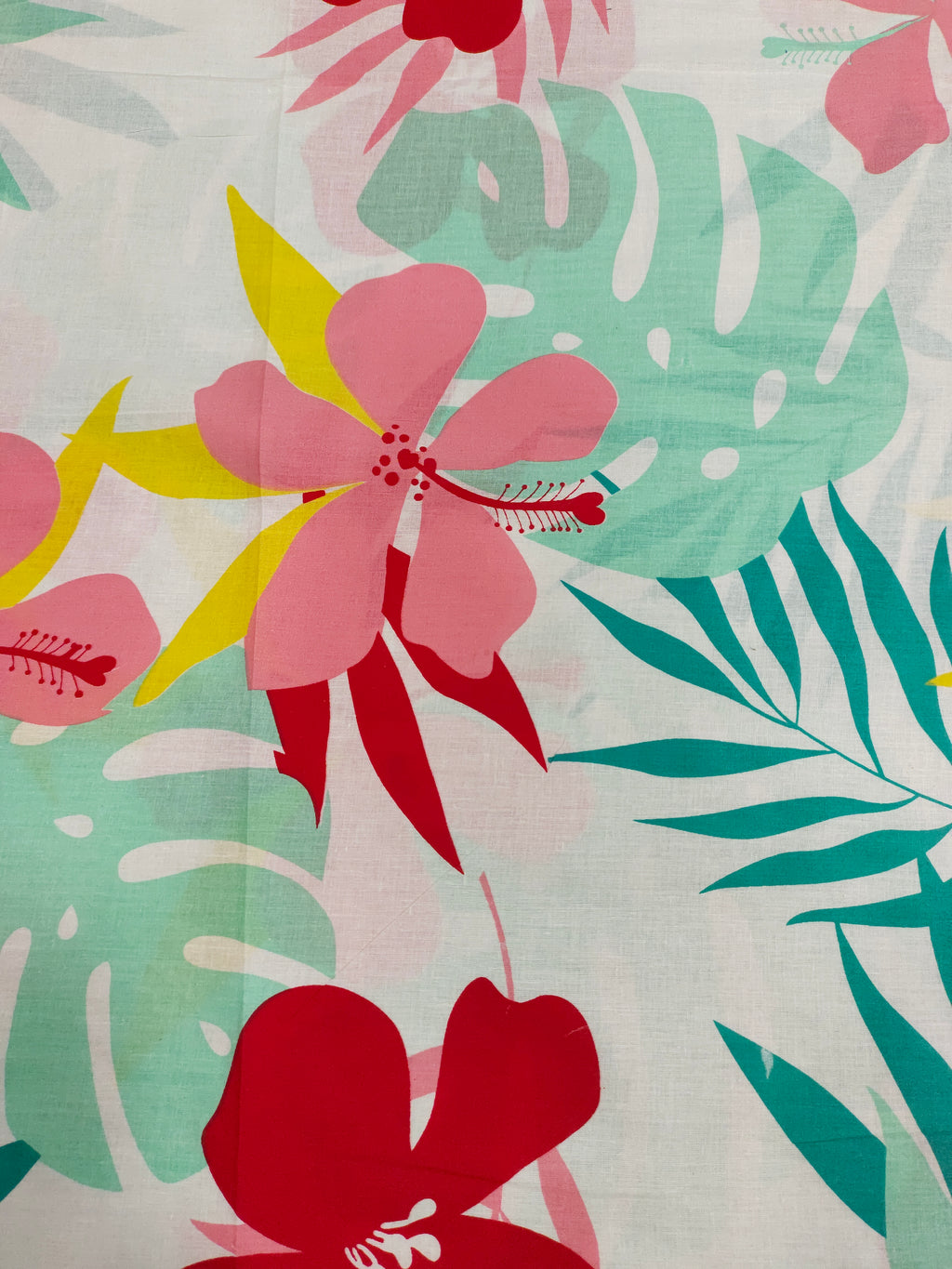 Jaipur cotton big floral print with pink green and yellow