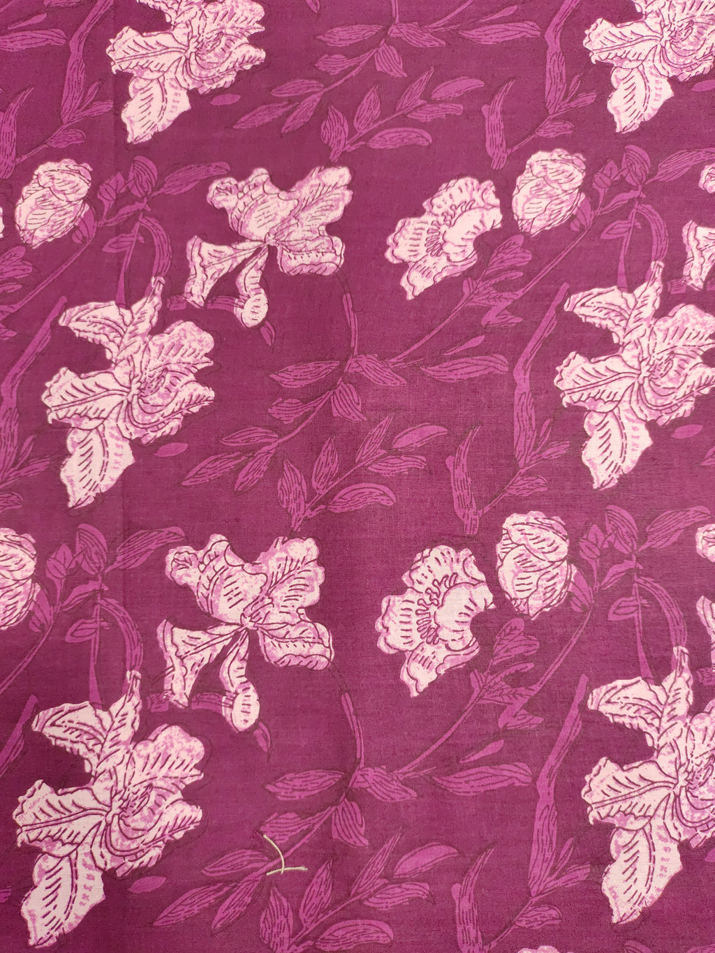 Cotton screen print fabric wine color