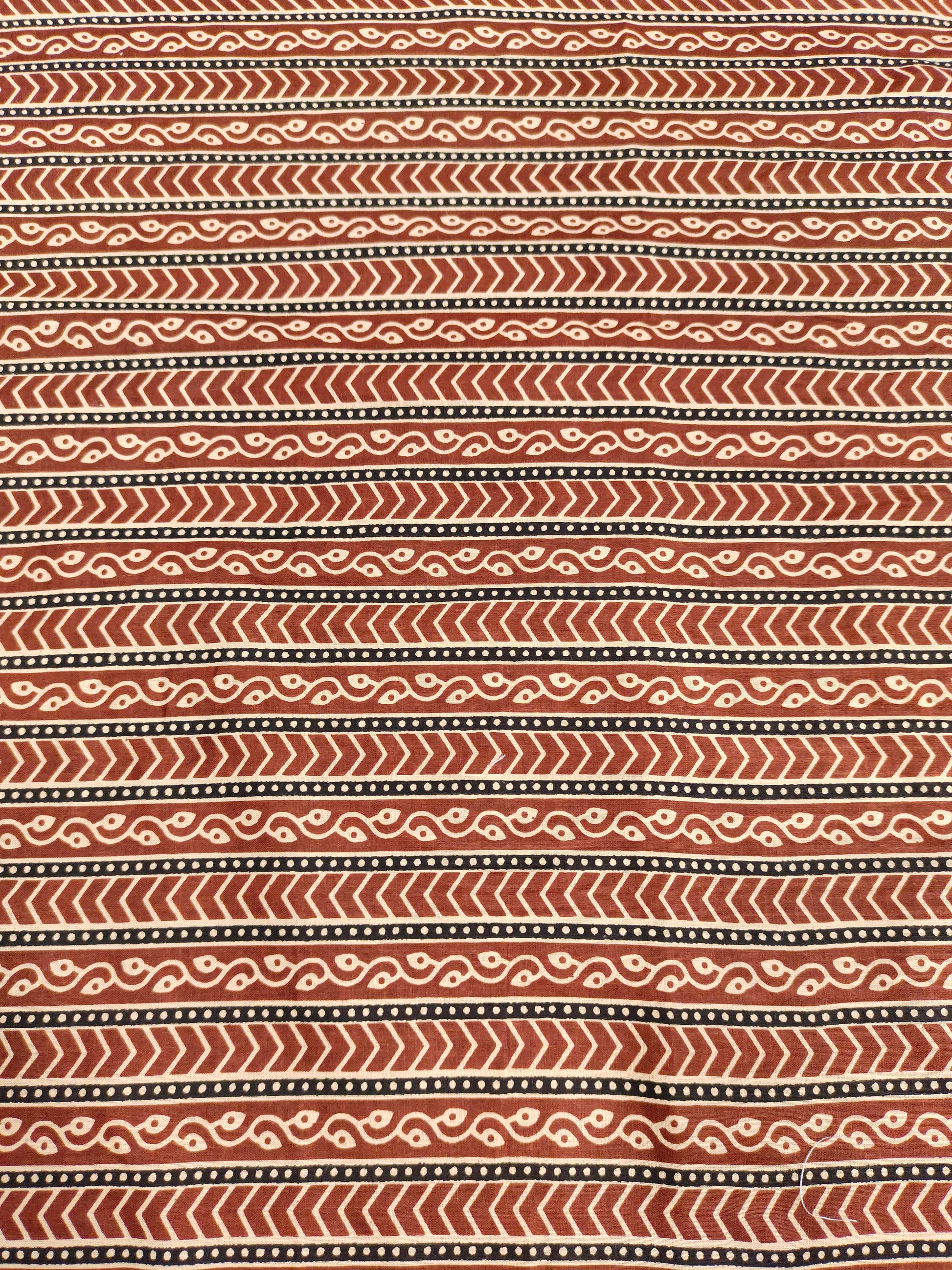 Cotton screen print fabric maroon stripes
