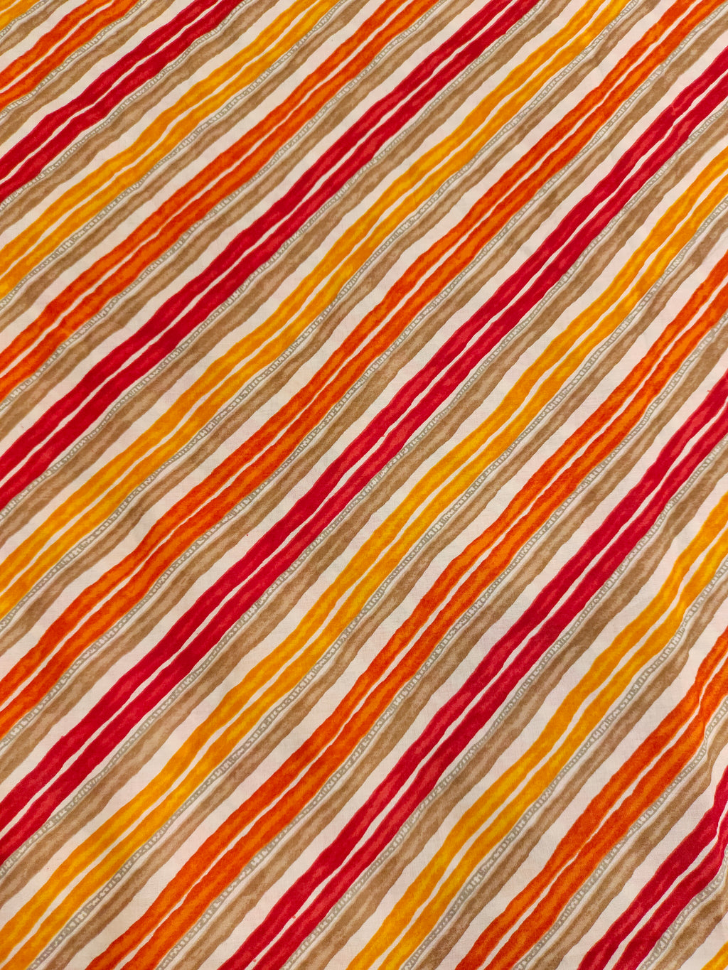 Cotton stripes screen print fabric
