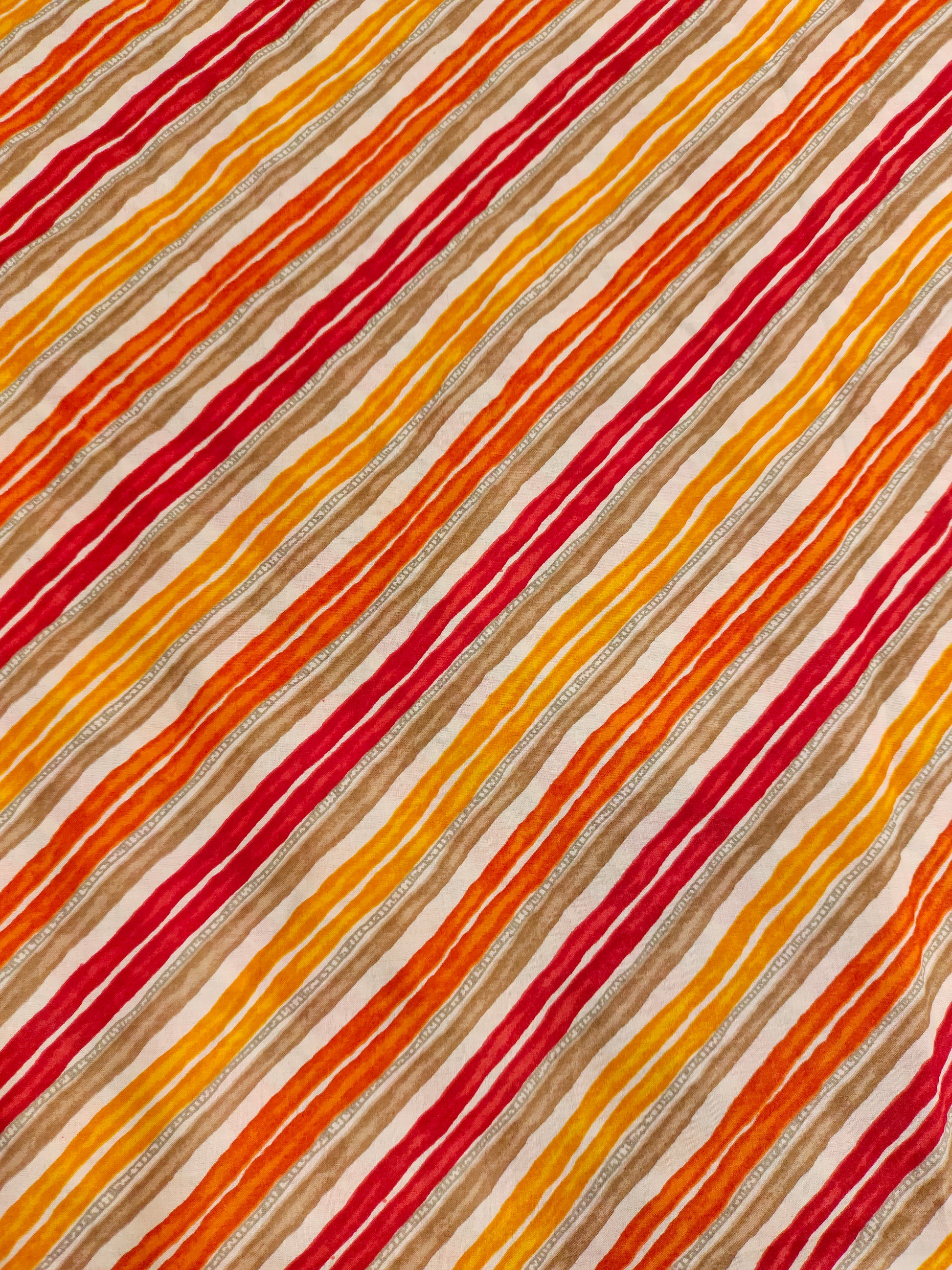Cotton stripes screen print fabric