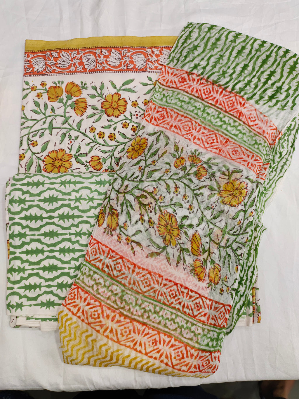 Lizzy bizzy pure hand bloc printed unstitched set