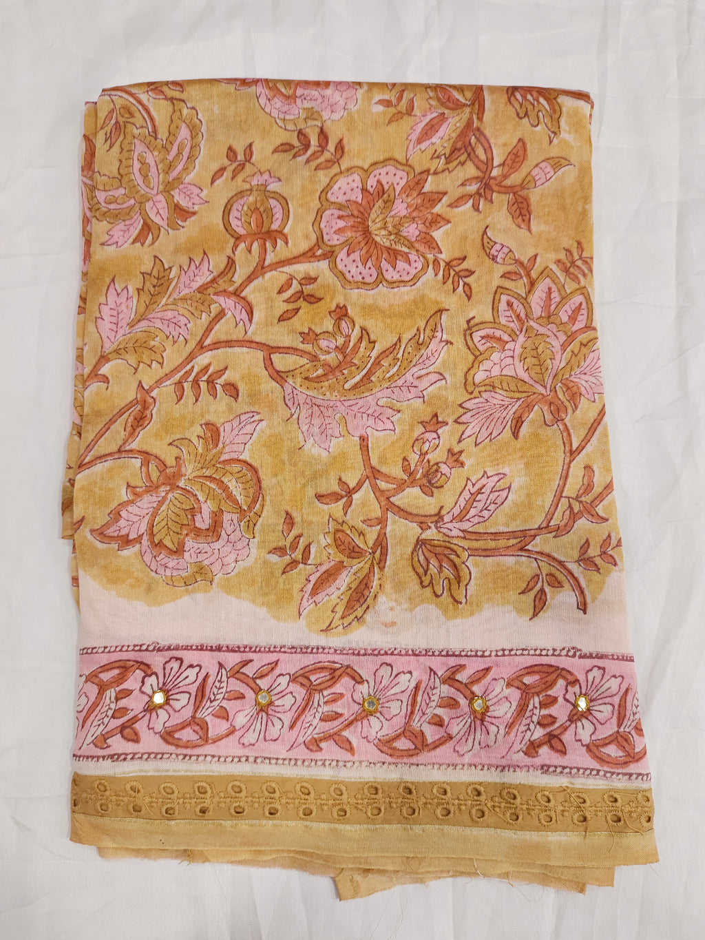 Chanderi silk block printed chudidar set and chanderi silk dupatta
