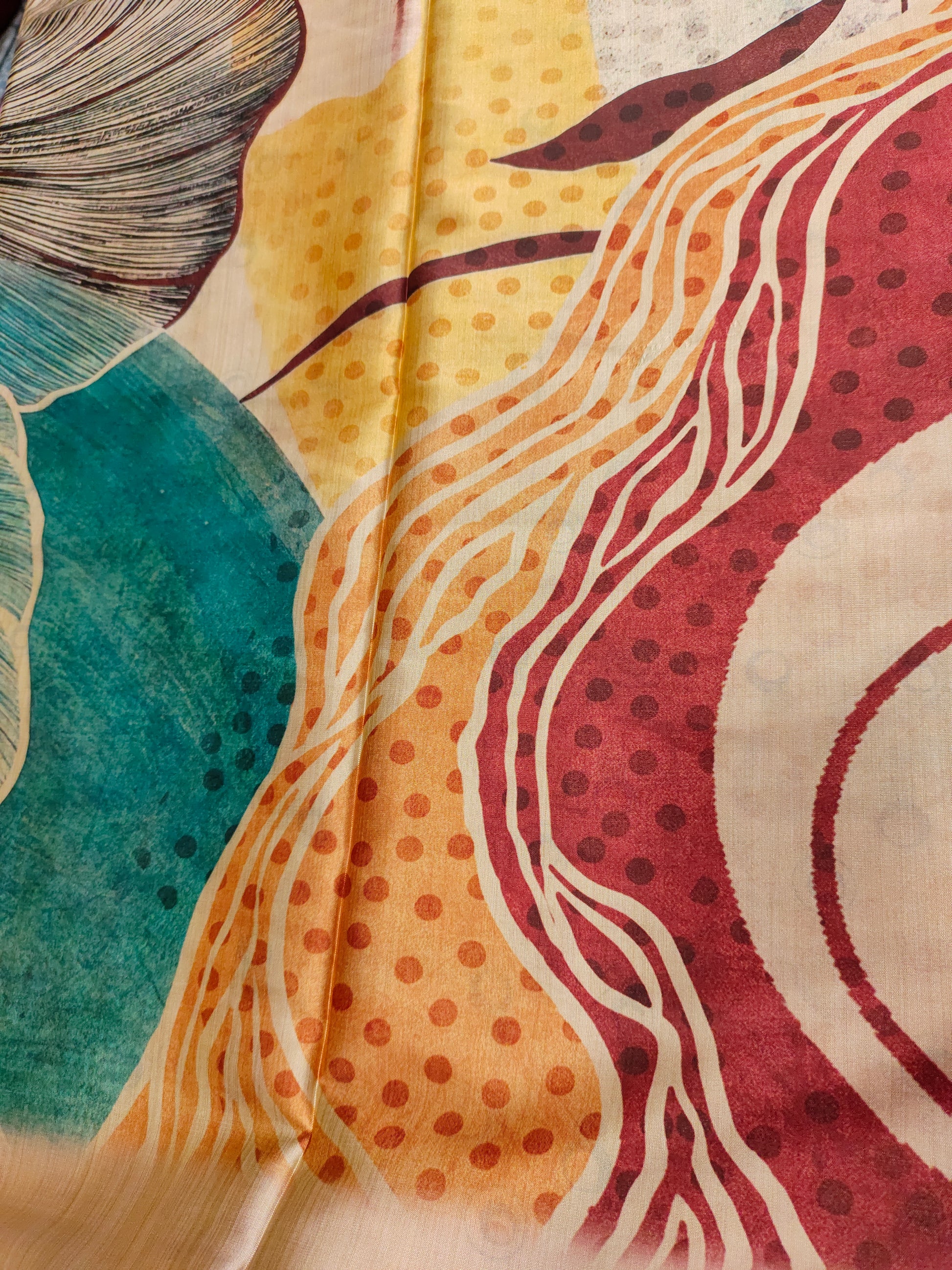 Diya silk with blue and maroon