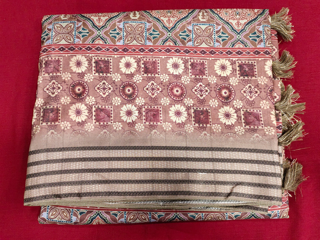Sawan ajrak coffe and beige color