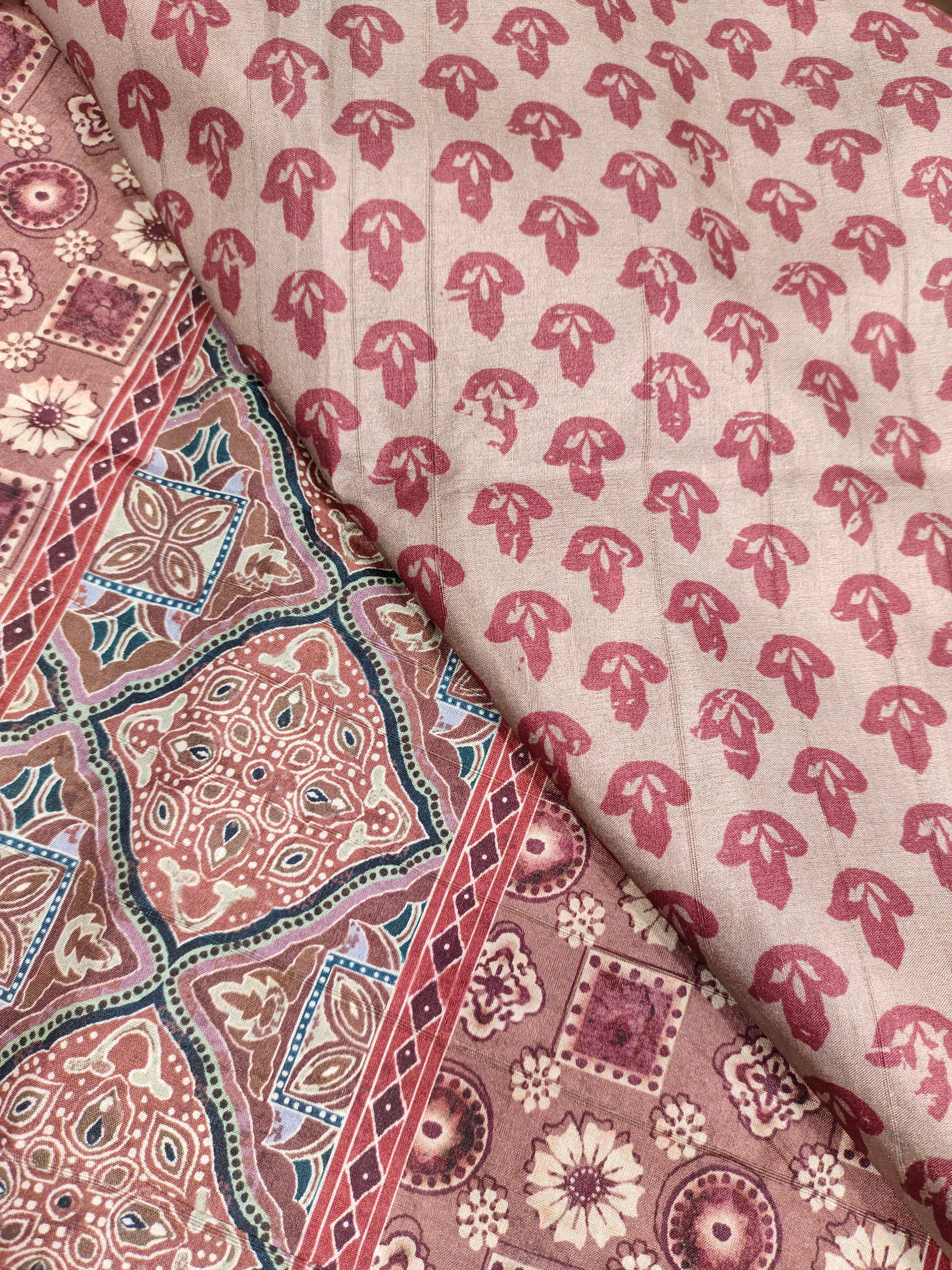 Sawan ajrak coffe and beige color