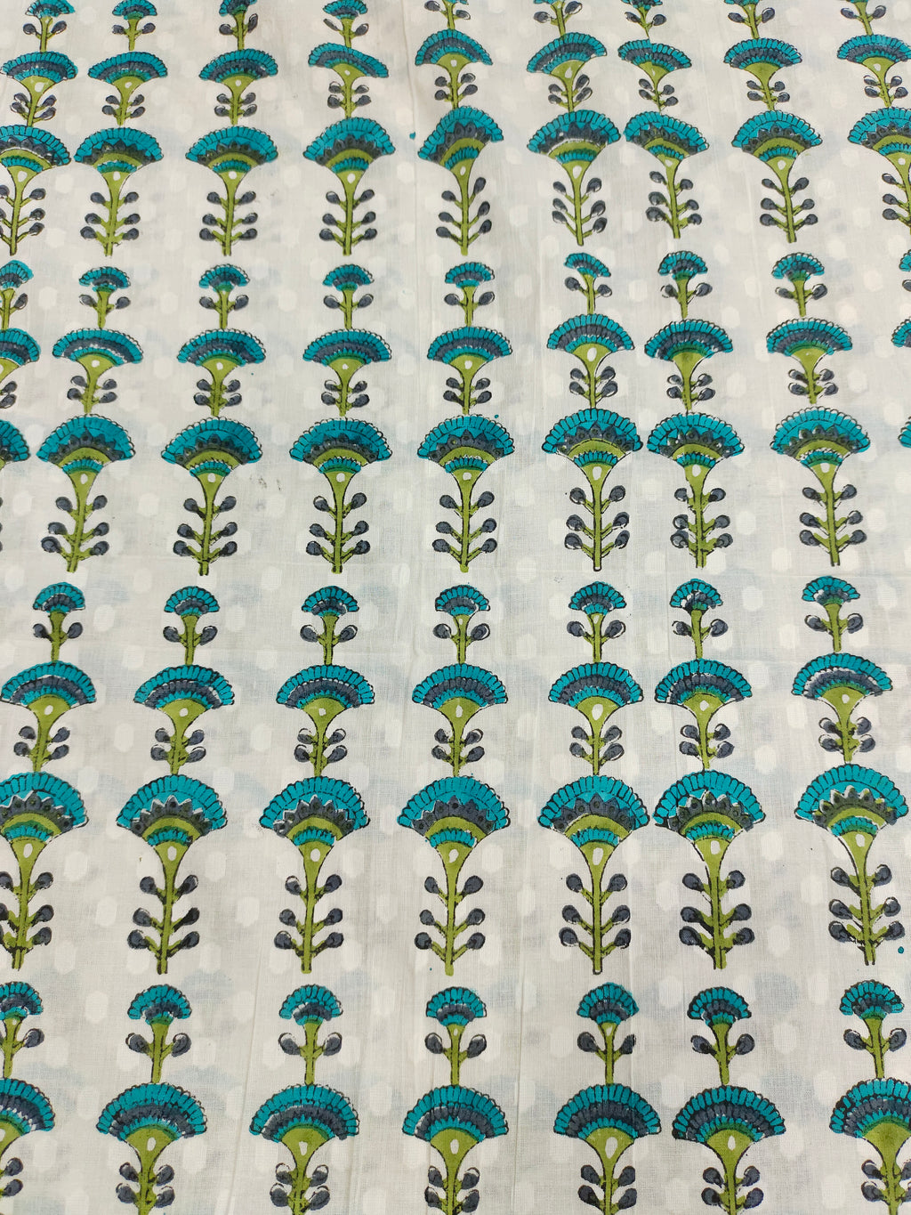 Cotton jacquard hand block print