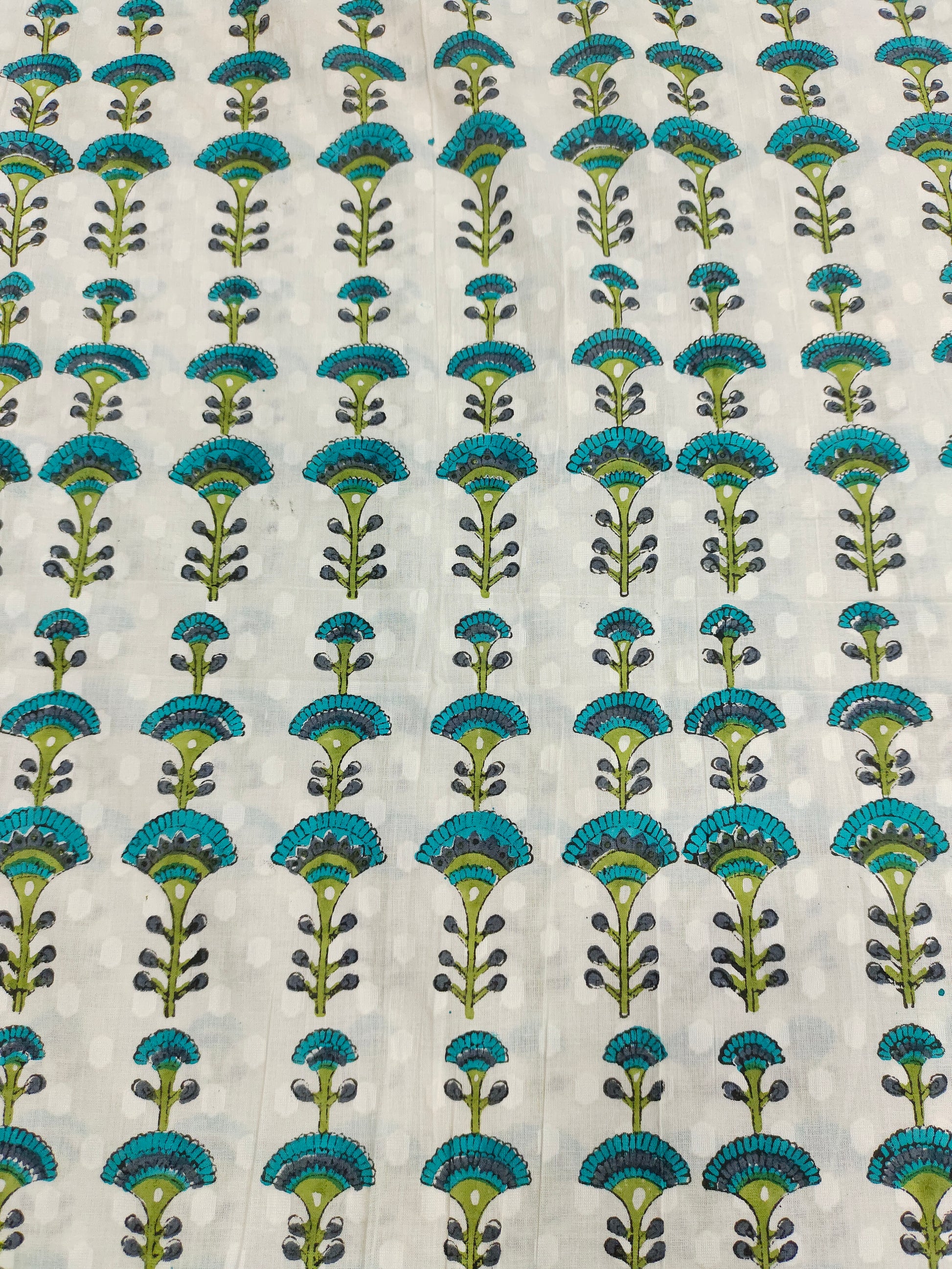 Cotton jacquard hand block print