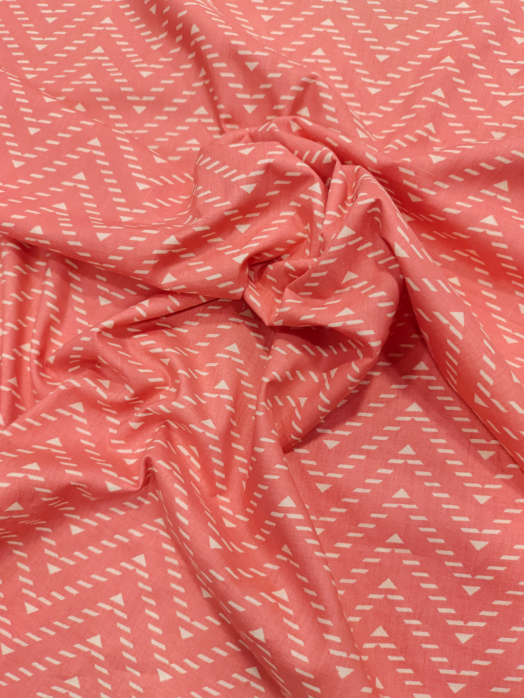 Peach cotton screen print