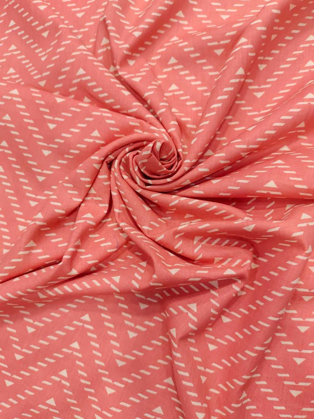 Peach cotton screen print