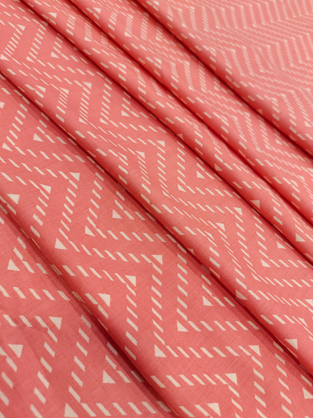 Peach cotton screen print