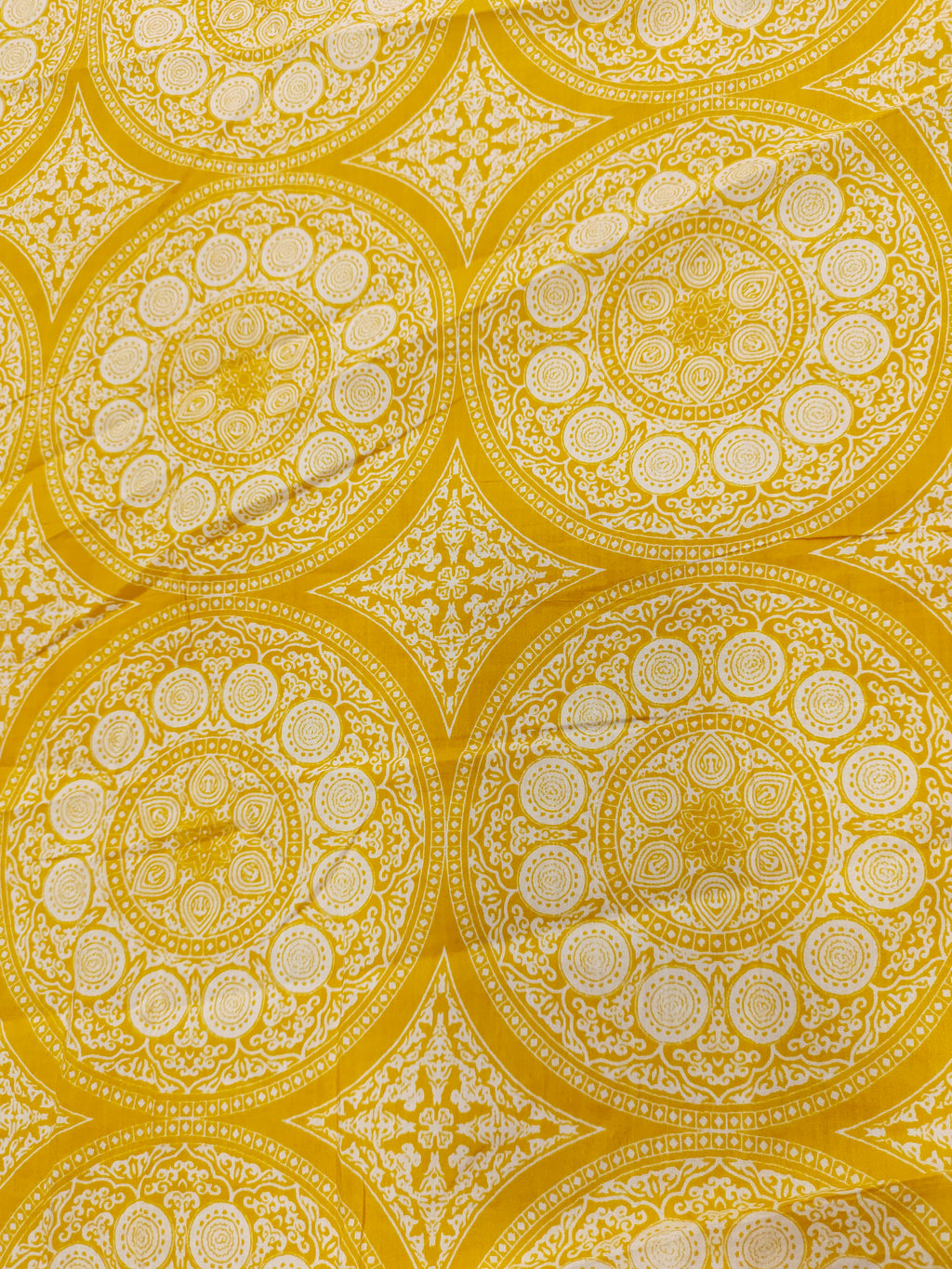 Yellow circular cotton printed