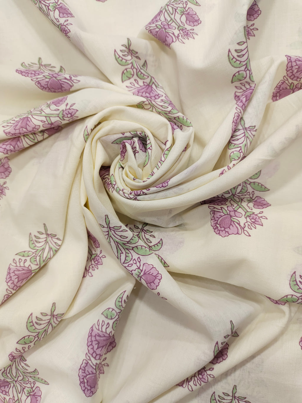 Offwhite base with purple floral print