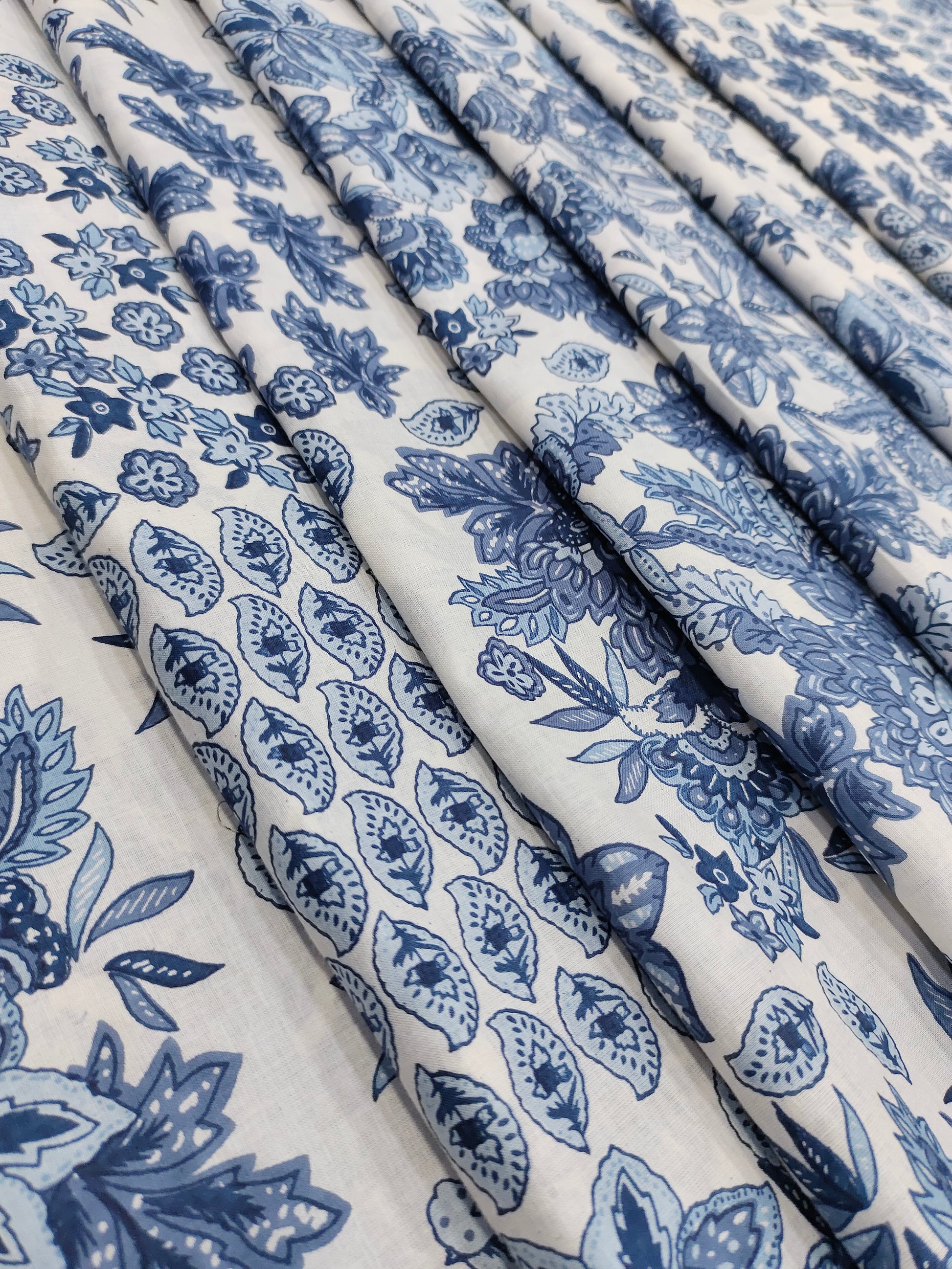 White base with blue all over print