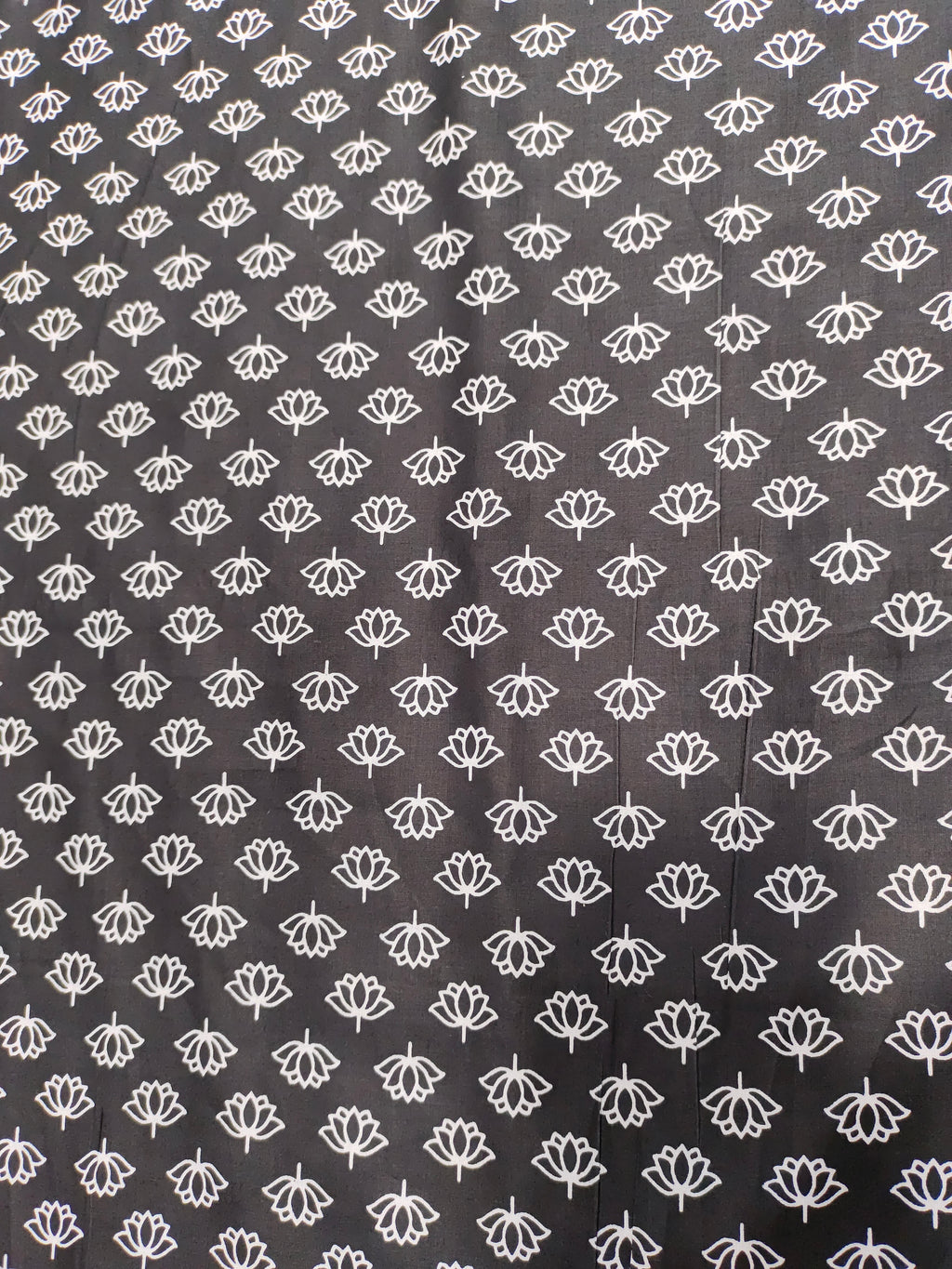 Black and white cotton sunflower print