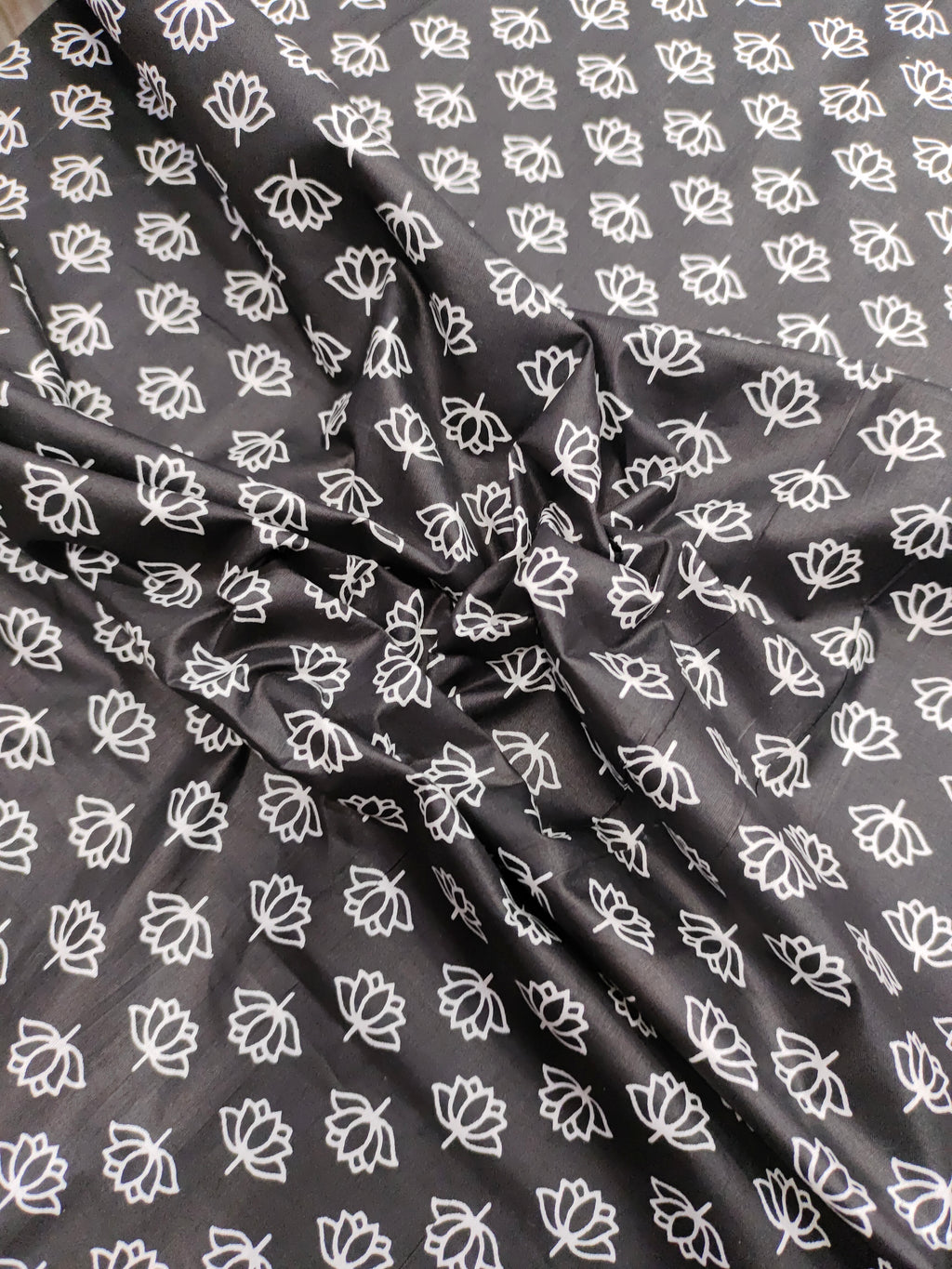 Black and white cotton sunflower print