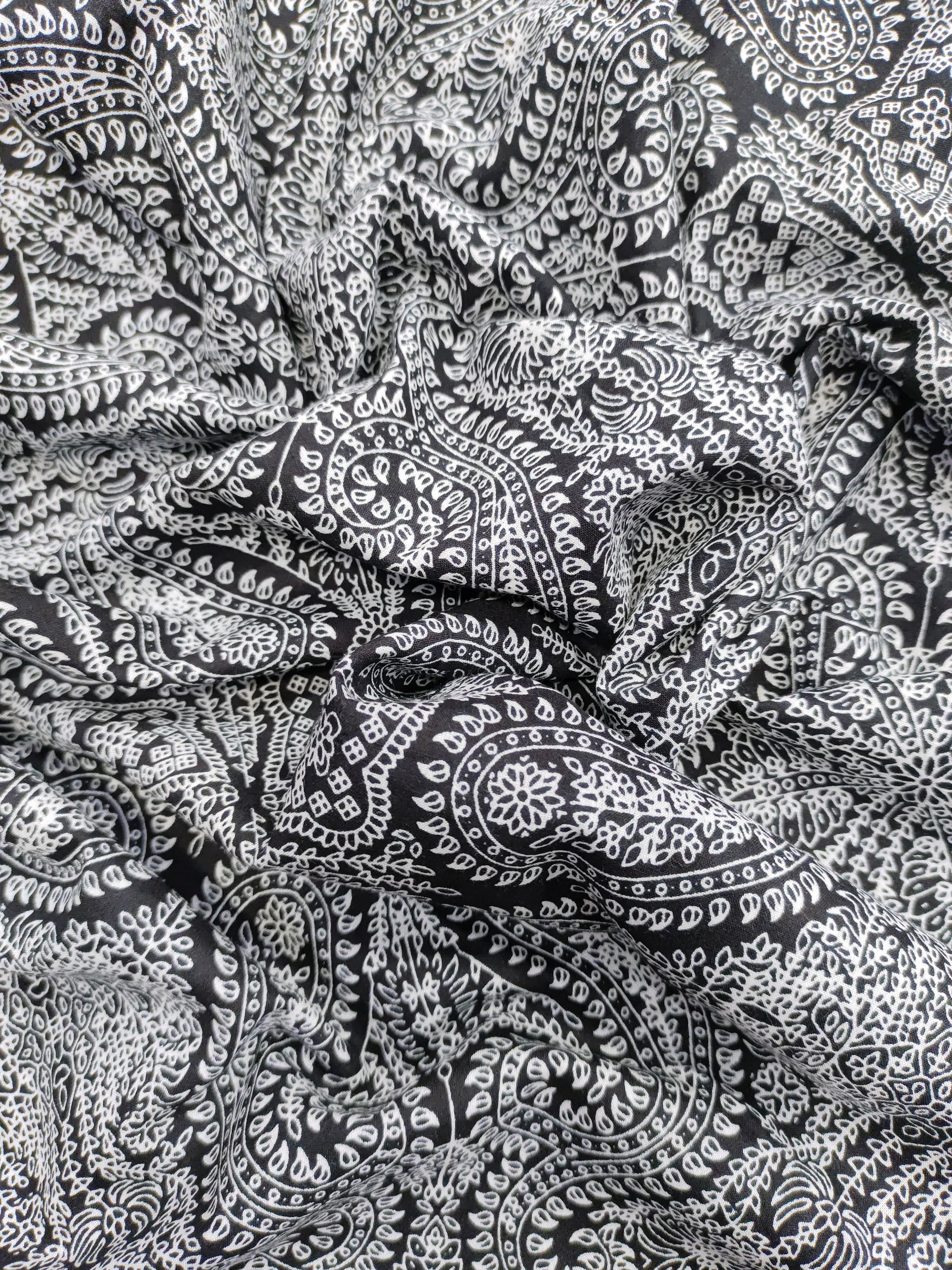 Jaipur black and white printed cotton