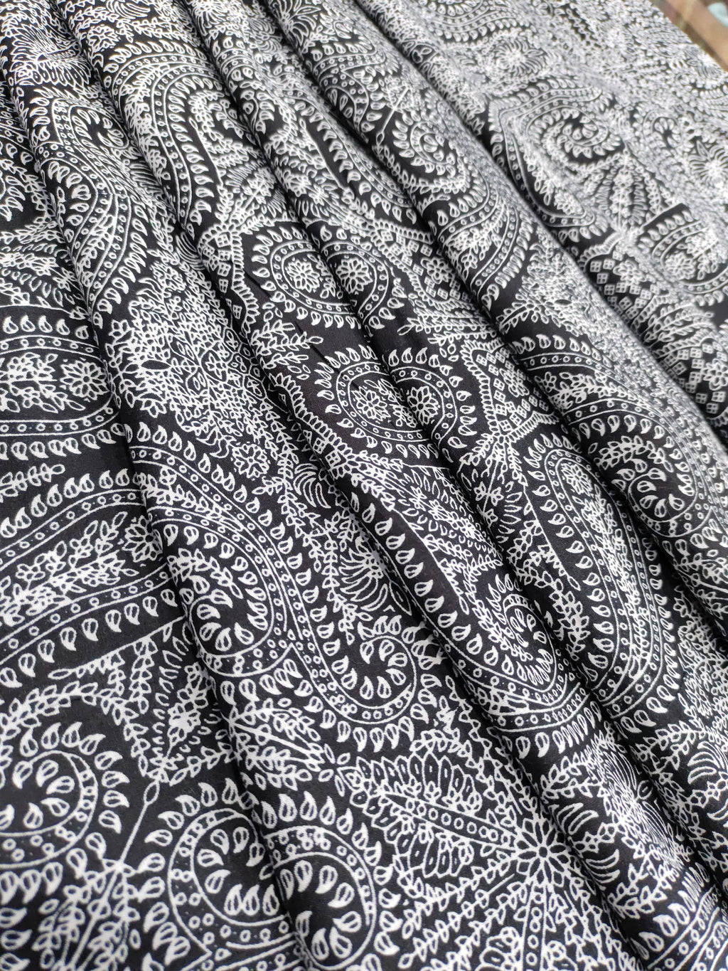 Jaipur black and white printed cotton