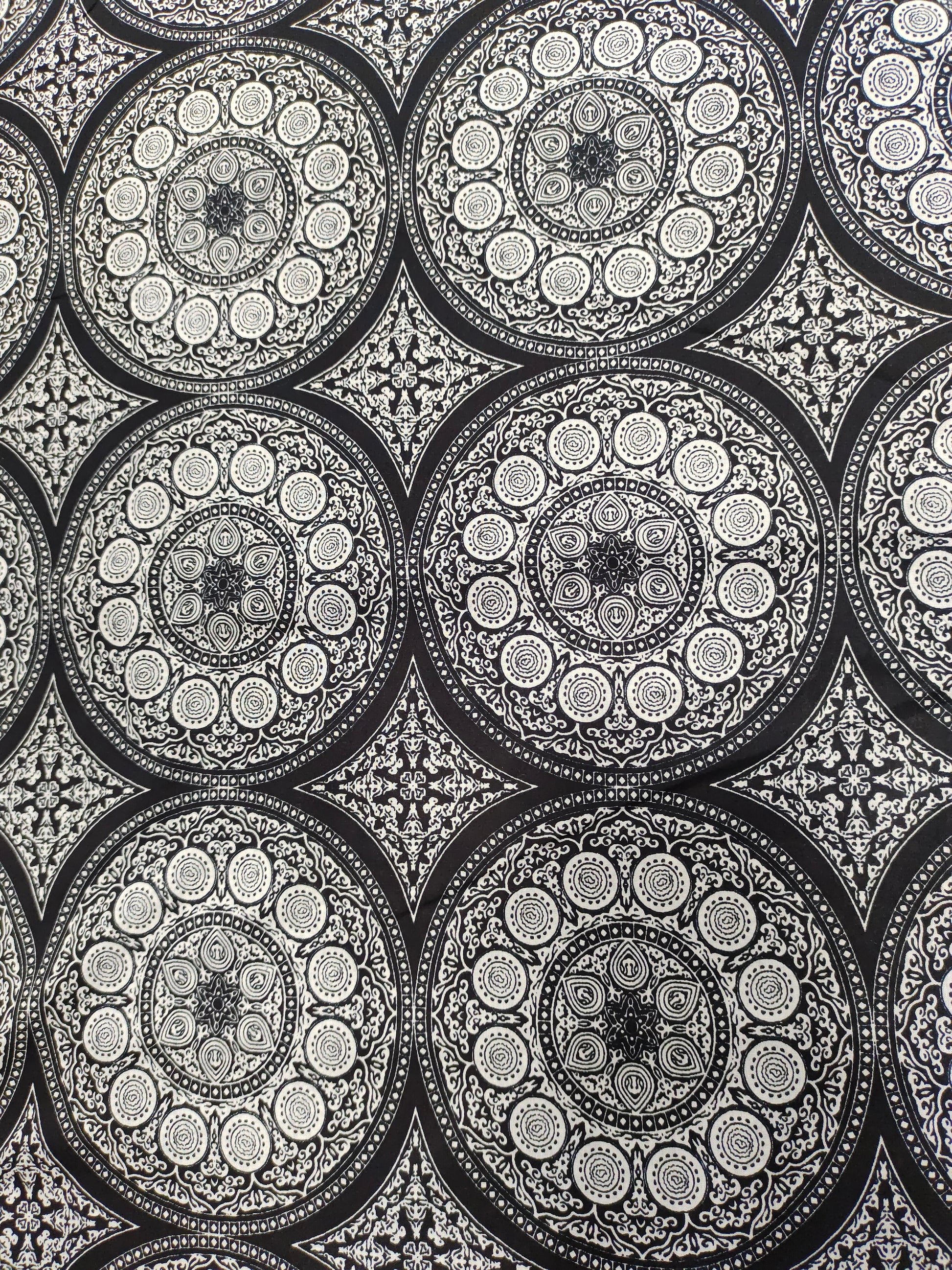 Black and white circle print