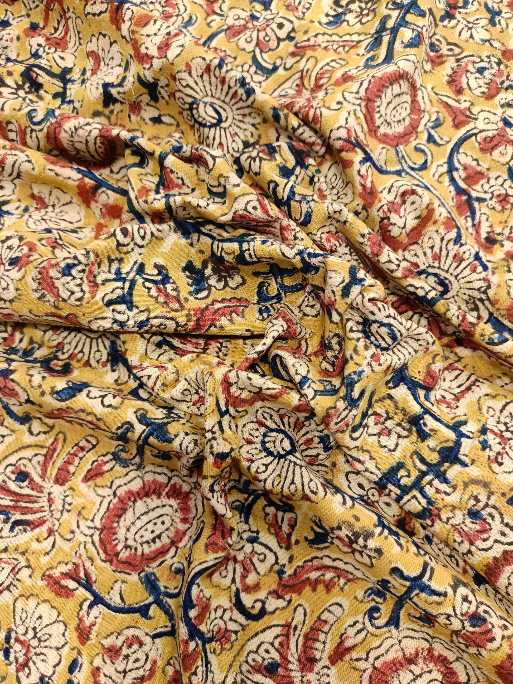 Jaipur cotton mustard kalamkari
